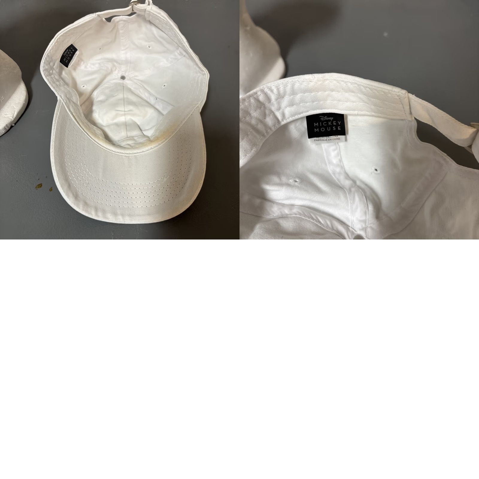 Disney Disney Mickey Mouse Strap Back Dad Hat White Cap Adjustable Adult Teen Small Size ONE SIZE - 8 Thumbnail