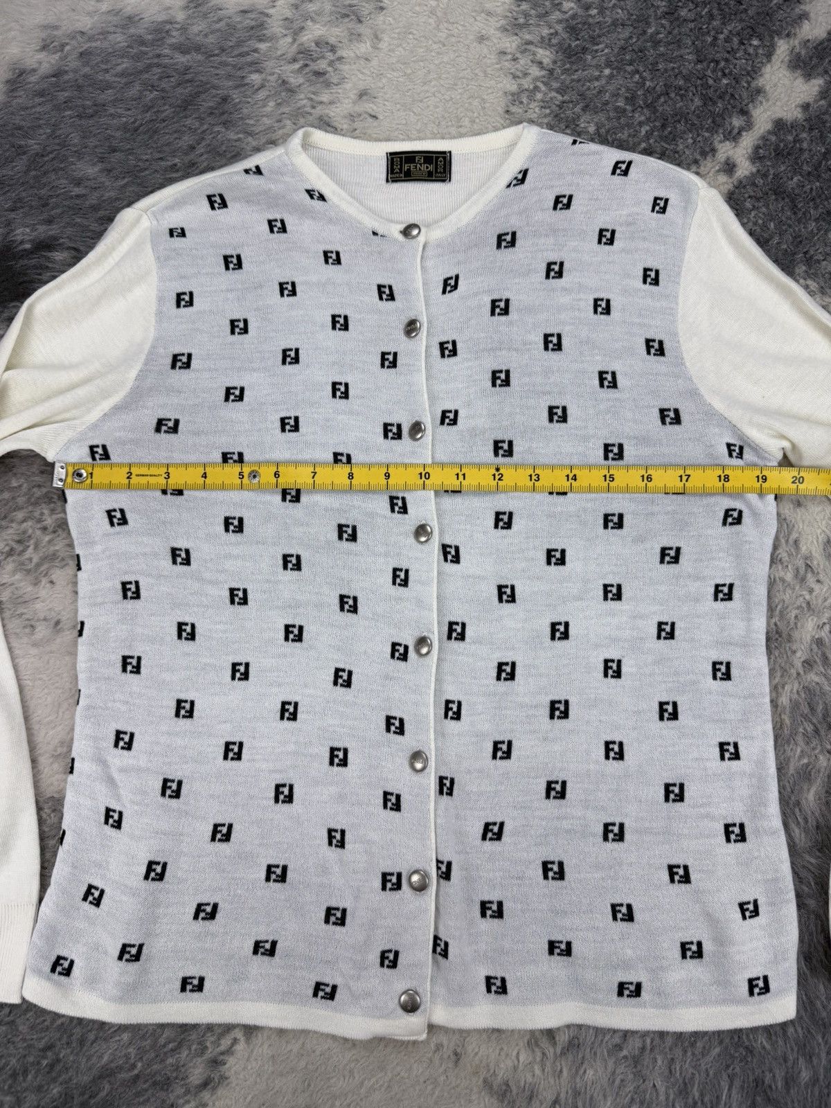 Fendi Vintage FENDI "mare" Monogram Zucca FF Women Cardigan Size M / US 6-8 / IT 42-44 - 12 Thumbnail