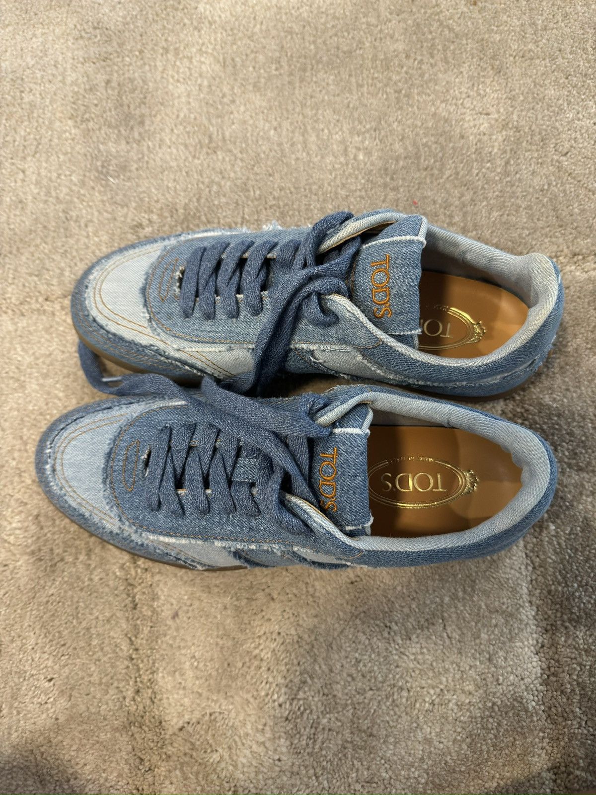 Tod's Tods Denim Panelled Sneakers Size US 8 / EU 41 - 5 Thumbnail