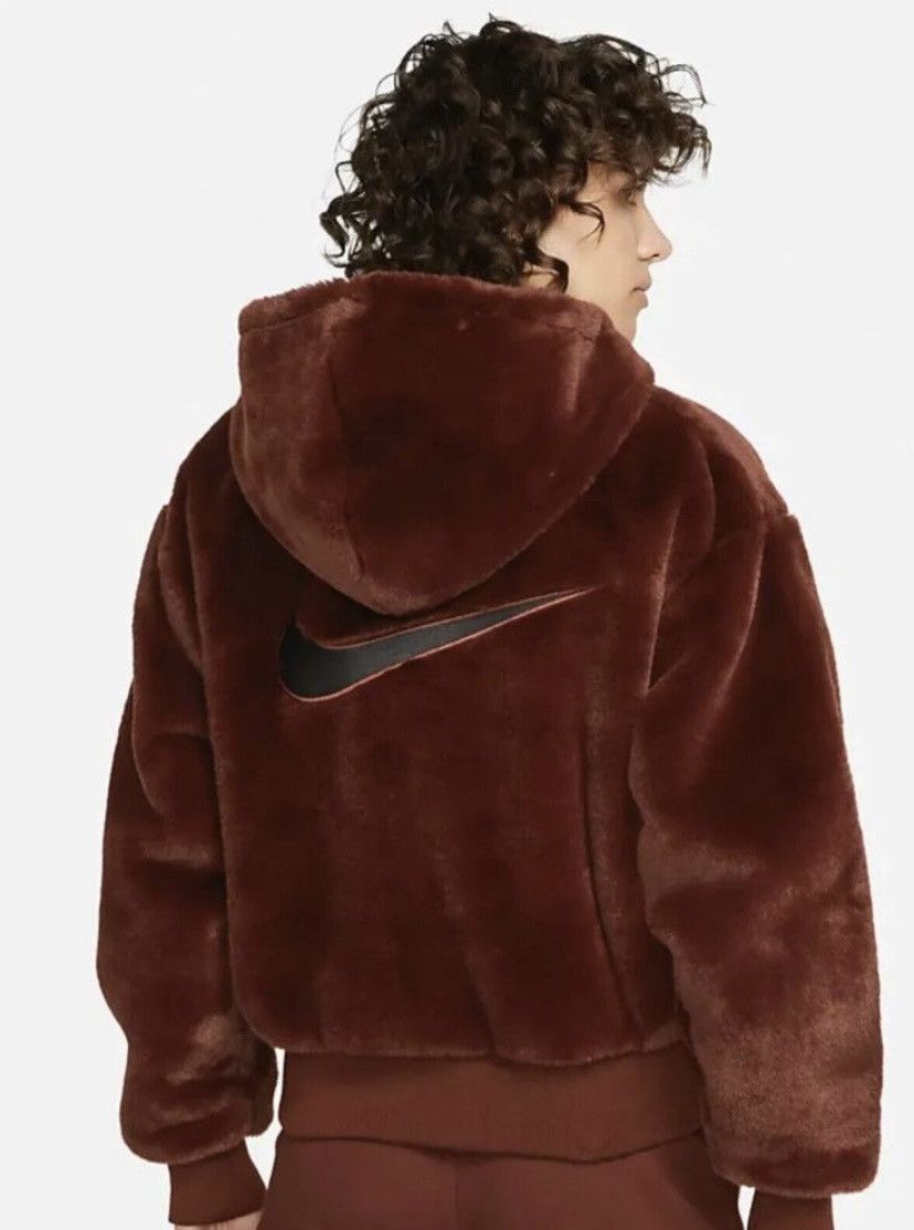 Nike Nike Essentials Faux Fur Swoosh Bomber Jacket women’s M BNWT Size M / US 6-8 / IT 42-44 - 3 Thumbnail