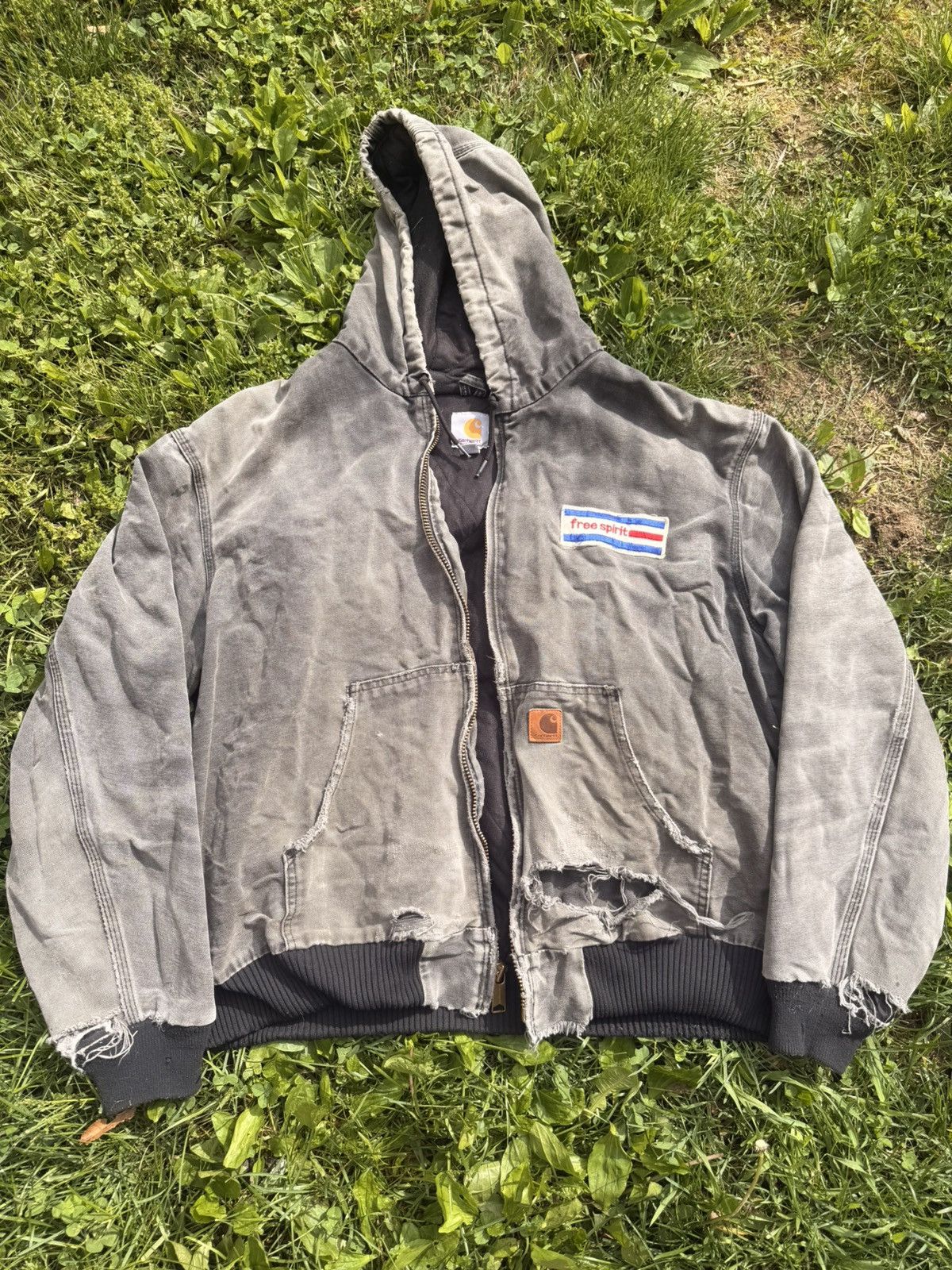 Carhartt VTG 90s Y2K Carhartt Coat Patch Distressed Thrashed Size XL Size US XL / EU 56 / 4 - 1 Thumbnail
