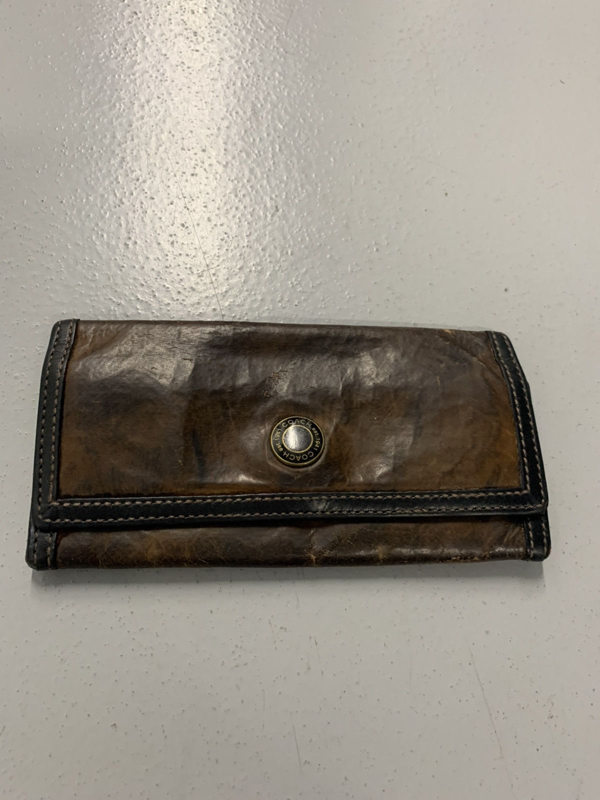 Coach Coach Brown Leather Wallet Zebra Interior - Vintage Size ONE SIZE - 1 Thumbnail