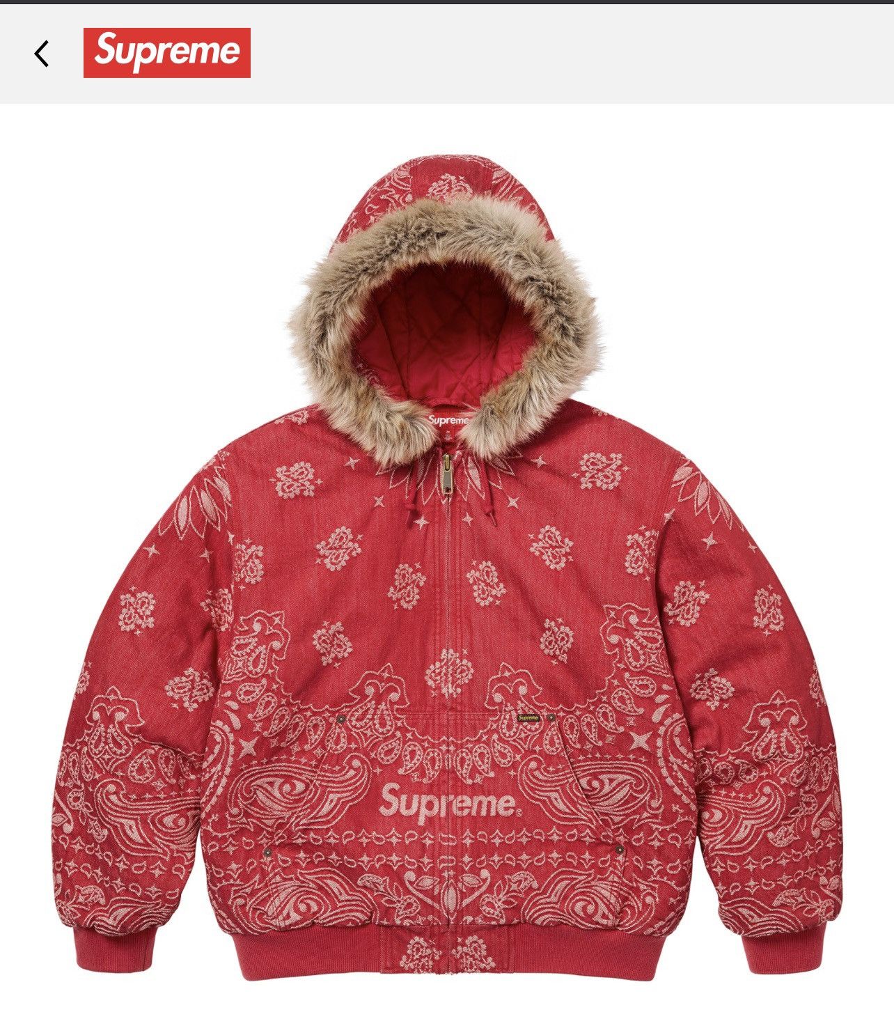 Supreme Supreme Bandana Jacquard Denim Hooded Work Jacket ( Medium) Size US M / EU 48-50 / 2 - 2 Thumbnail