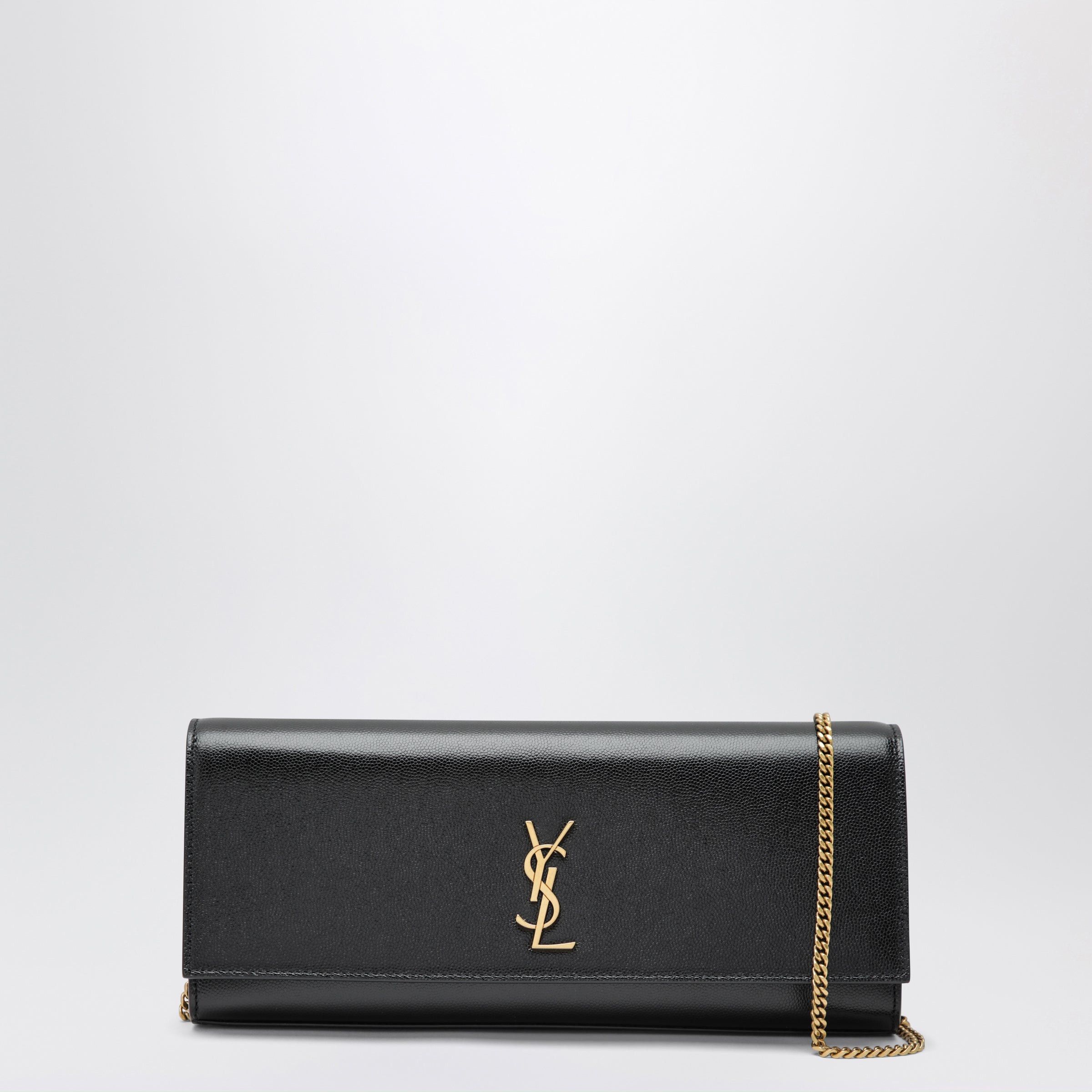 Saint Laurent Paris Saint Laurent Black Kate Clutch In Grain De Poudre Leather Size ONE SIZE - 1 Thumbnail
