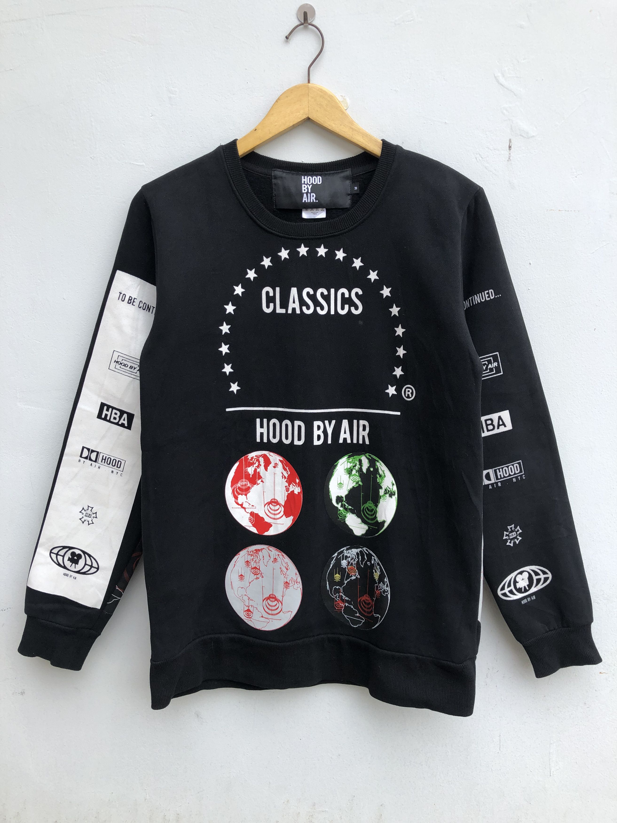 image of Hood By Air Planet Sweatshirt in Black, Men's (Size Small)