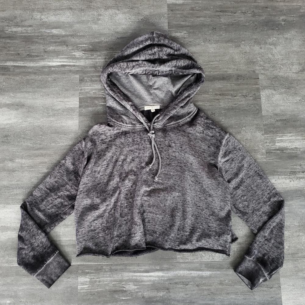 Designer Grey Black LA Hearts Cropped Hoodie Size M / US 6-8 / IT 42-44 - 1 Thumbnail