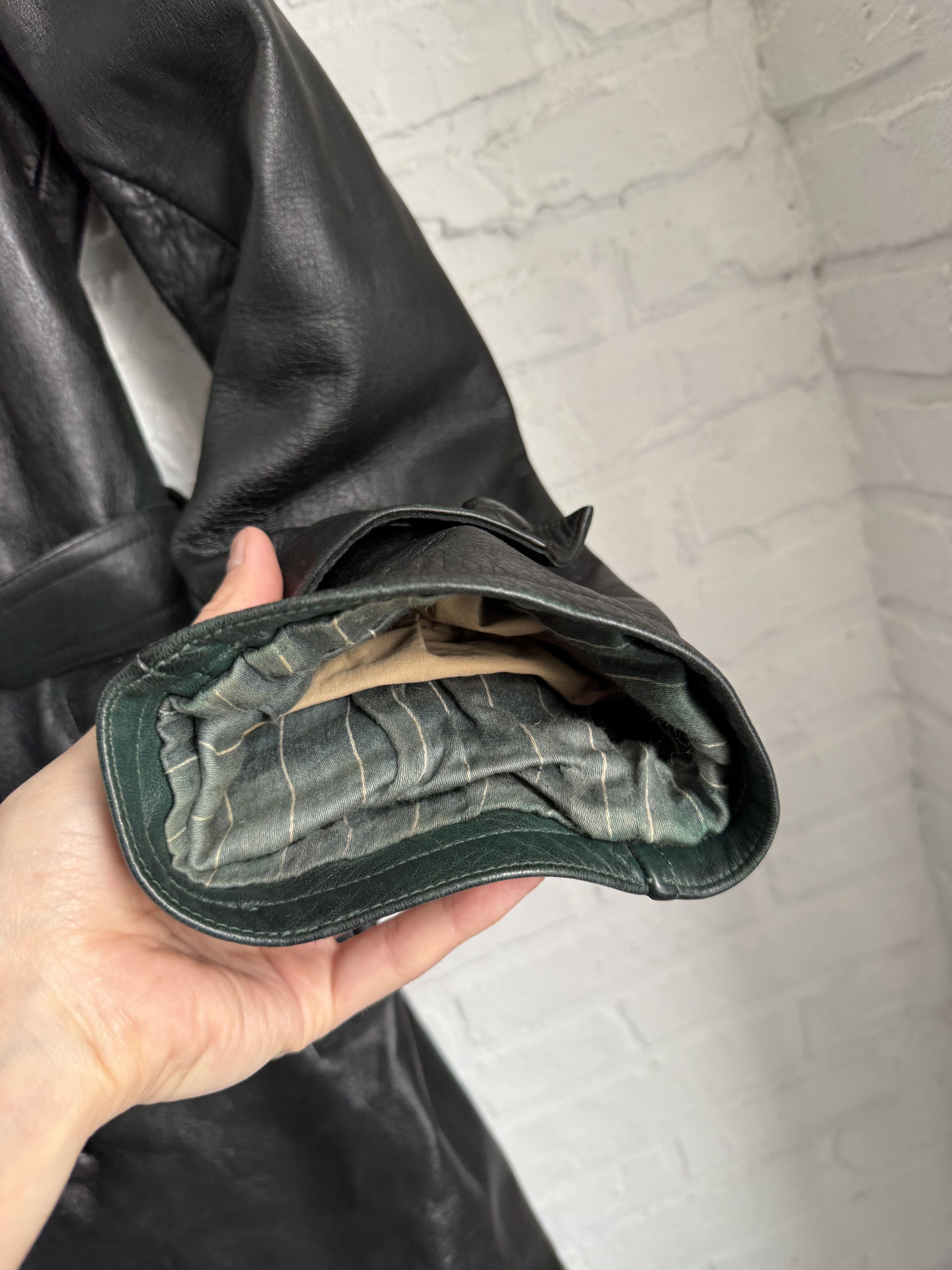 Vintage Vintage German Leather Trench Coat Ledermantel Black Size US M / EU 48-50 / 2 - 17 Thumbnail