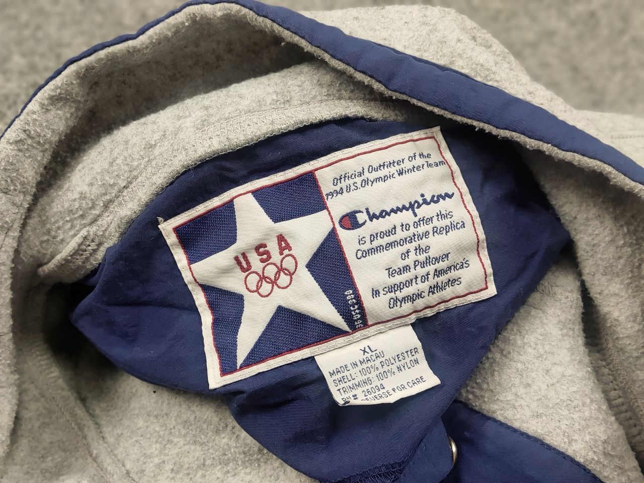 Champion Vintage 94's Champion Olympic USA logo Pullover Gray Fleece Size US XL / EU 56 / 4 - 13 Thumbnail