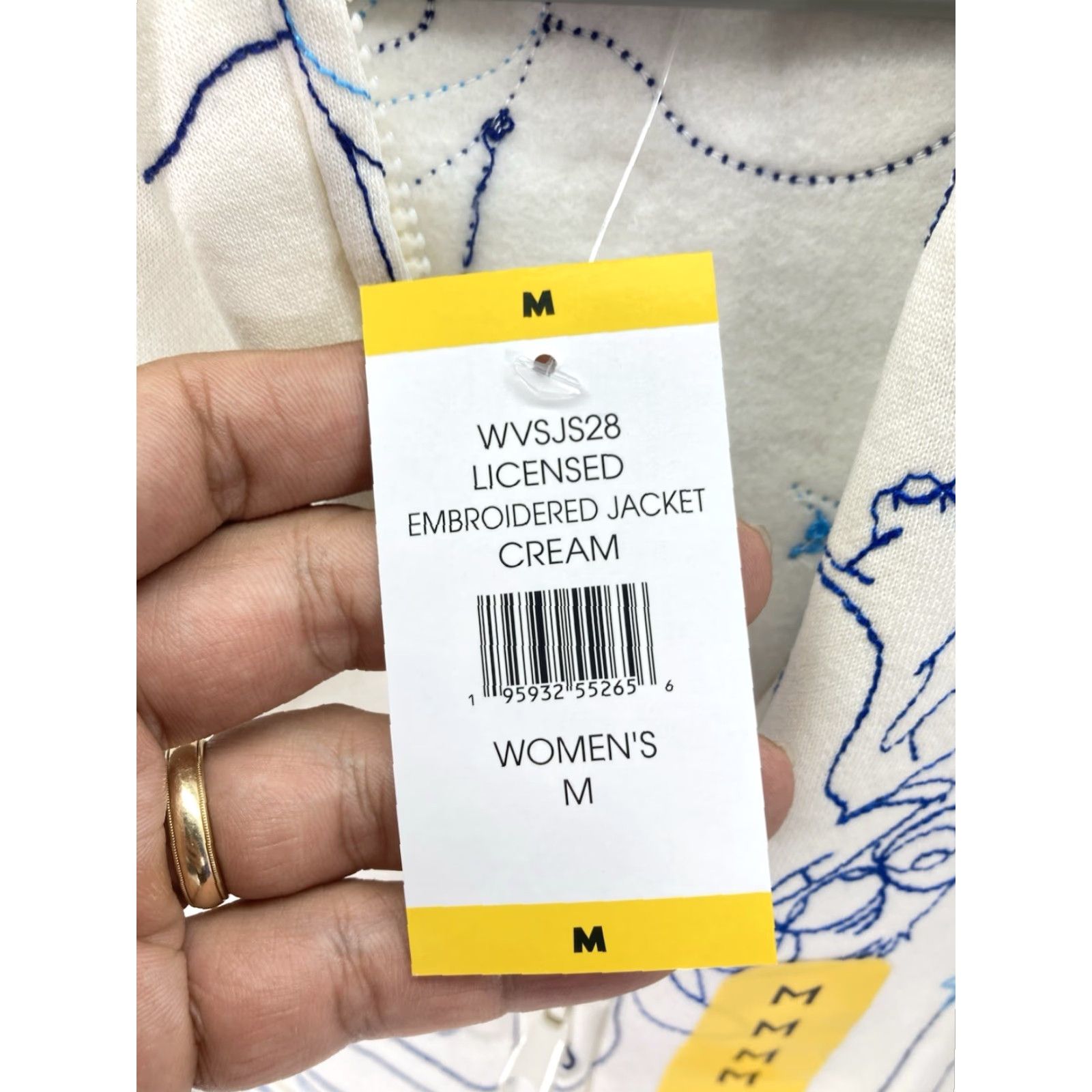 Disney Disney Stitch Hoodie Sweatshirt Women M Ivory Full Zip AOP Embroidered NWT Size M / US 6-8 / IT 42-44 - 7 Thumbnail