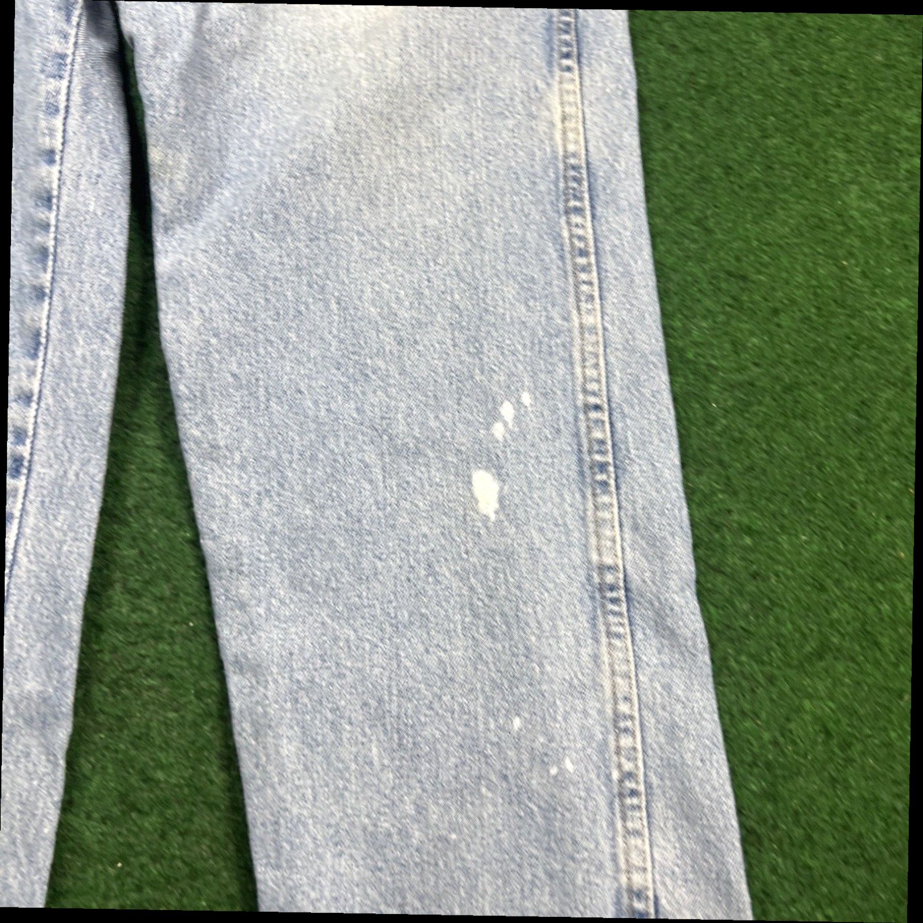 Wrangler Wrangler Men's Size 38x32 (36x30) Blue Relaxed Fit Straight Paint Work Jeans Size US 36 / EU 52 - 2 Thumbnail
