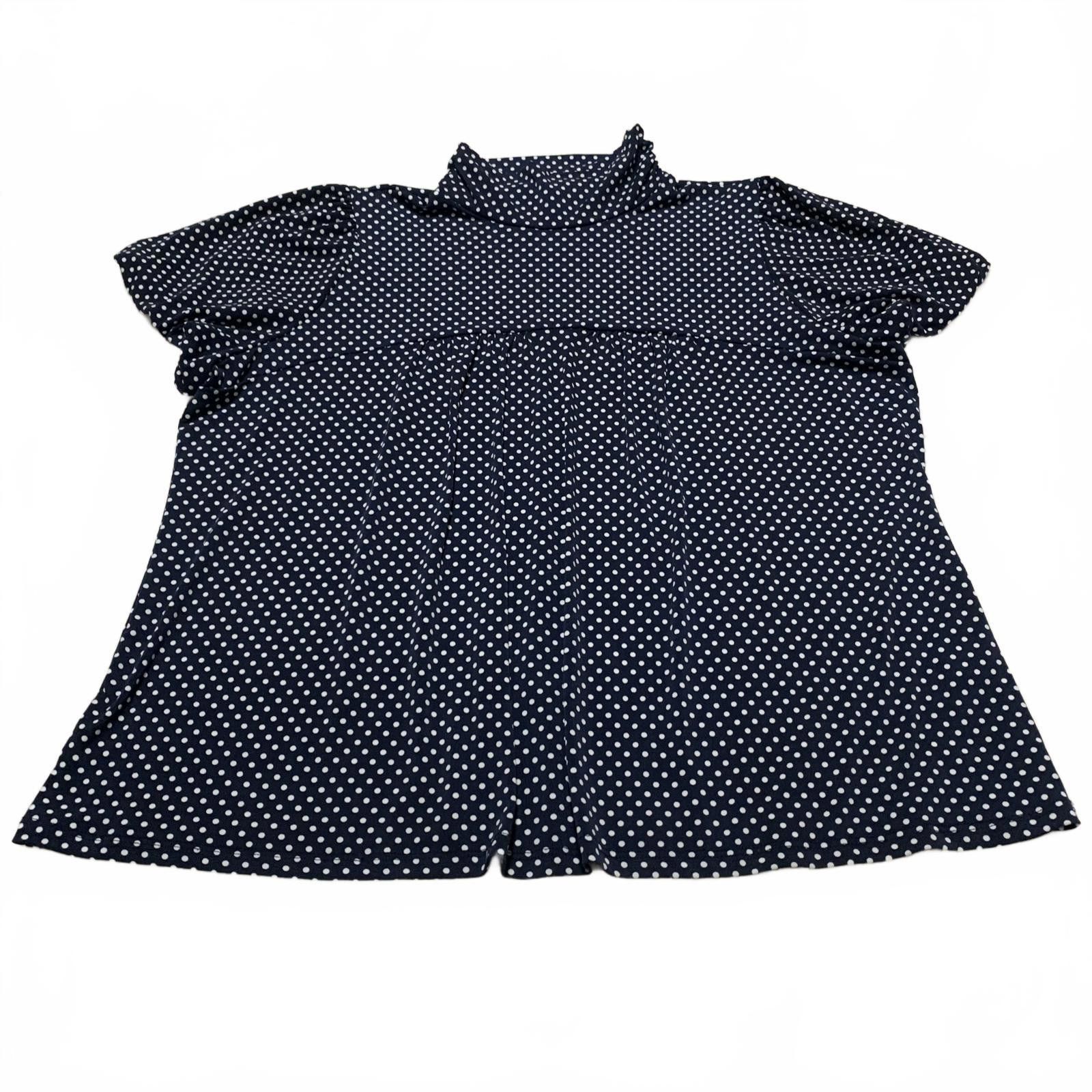 Other Dressbarn Women's Size 3X Navy White Polka Dot Blouse USA Size 3XL / US 20-22 - 1 Thumbnail