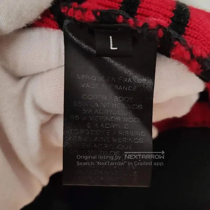Balmain Balmain Red Striped Wool Pullover Sweater . Size US L / EU 52-54 / 3 - 5 Thumbnail