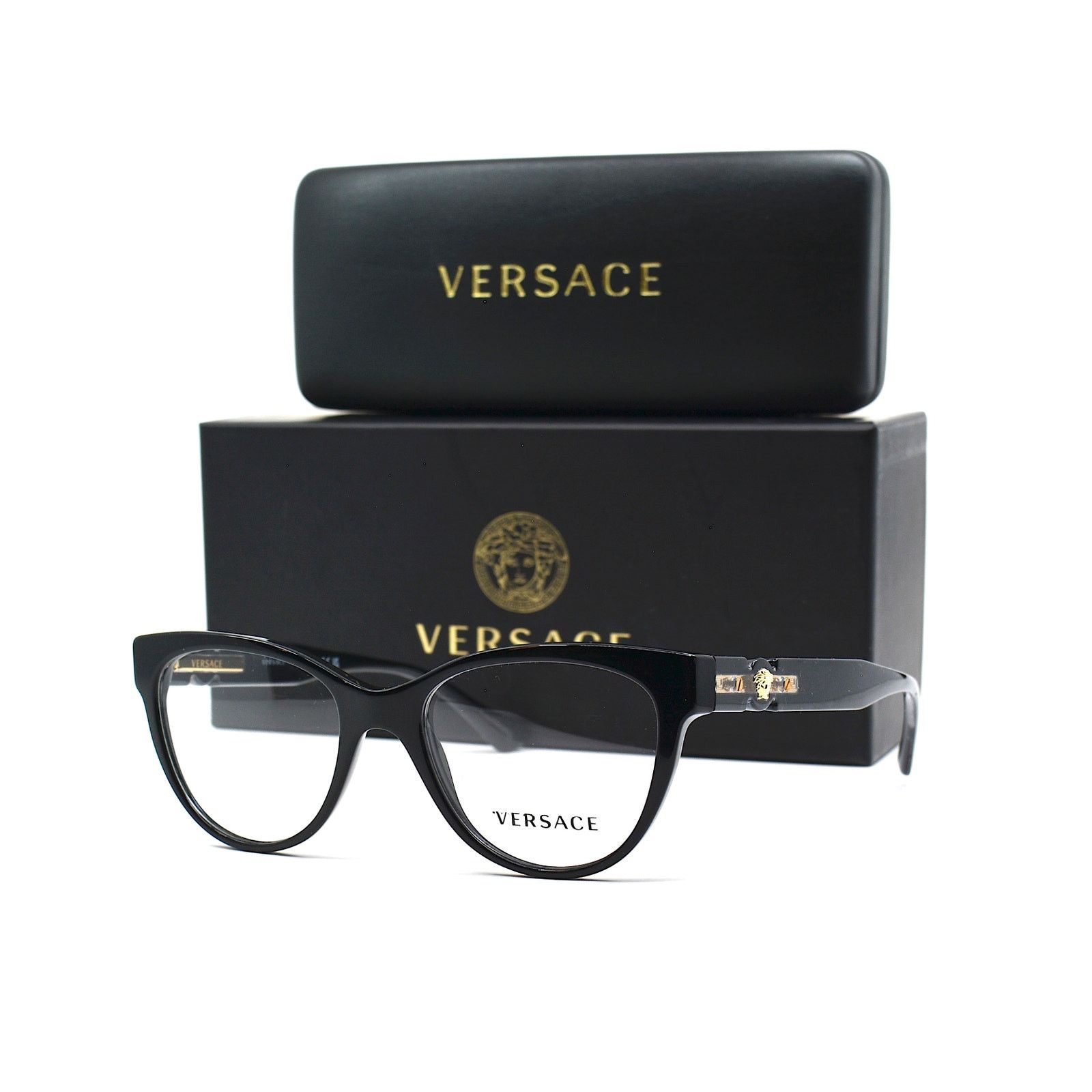 Versace NEW VERSACE VE3304 GB1 BLACK AUTHENTIC EYEGLASSES FRAME Size ONE SIZE - 12 Thumbnail