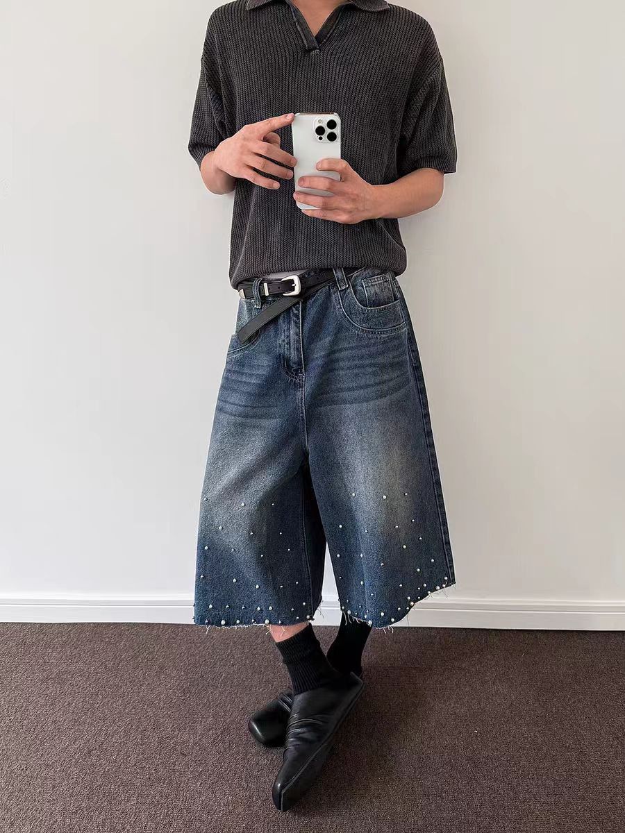 Jean Loose-fitting wide-leg denim shorts Size US 30 / EU 46 - 1 Thumbnail