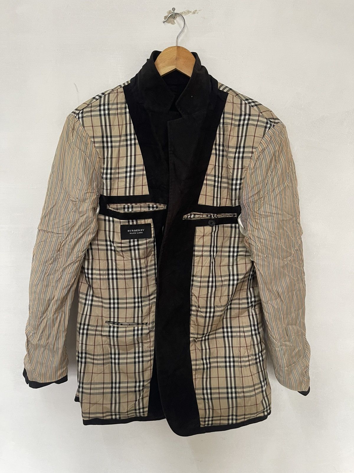 Burberry VINTAGE BURBERRY BLACK BLAZER NOVA CHECK INSIDE Size 42S - 2 Thumbnail