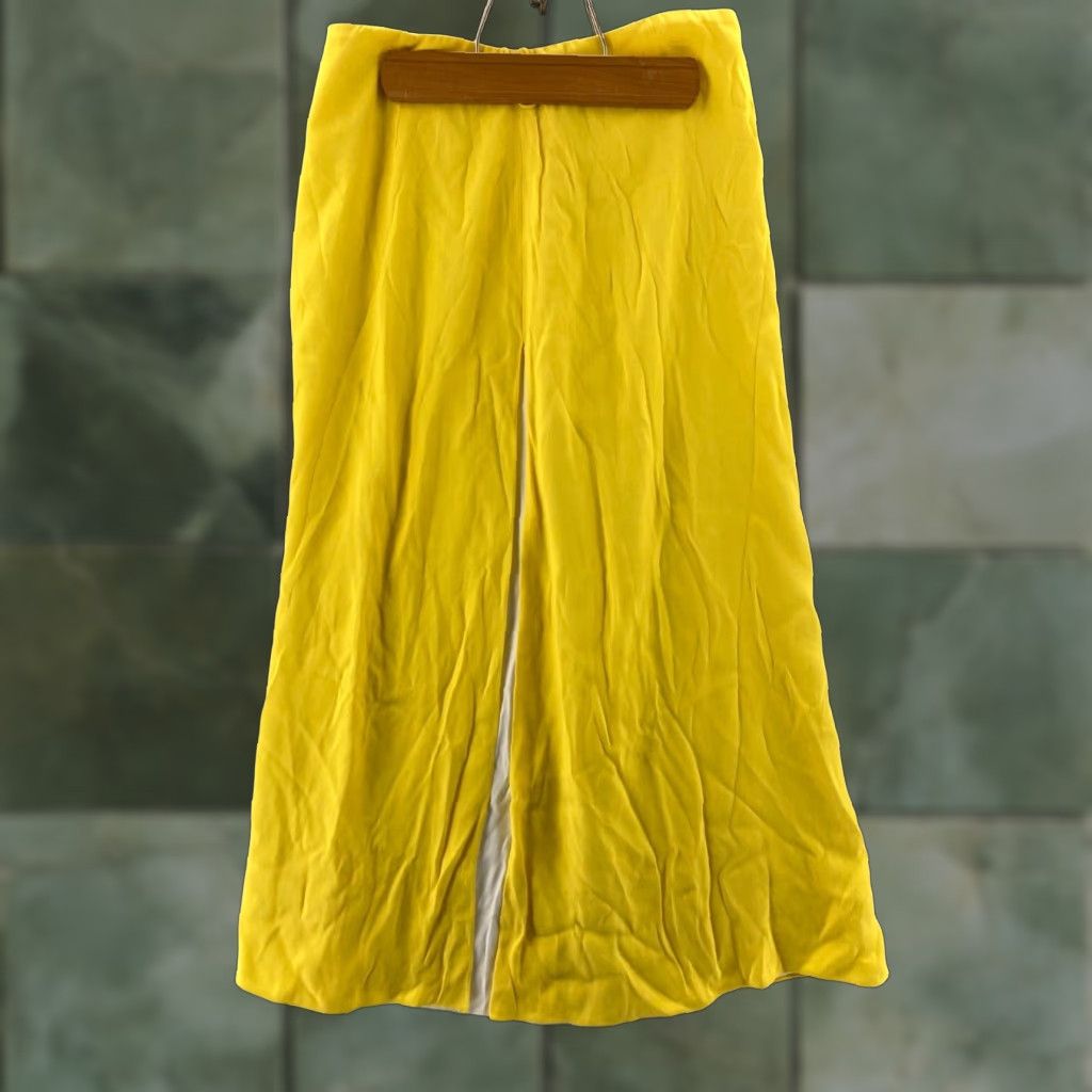 Ralph Lauren Ralph Lauren A-Line Skirt Womens 27 Long Yellow Solid Business Casual Summer Size 27" / US 4 / IT 40 - 1 Thumbnail