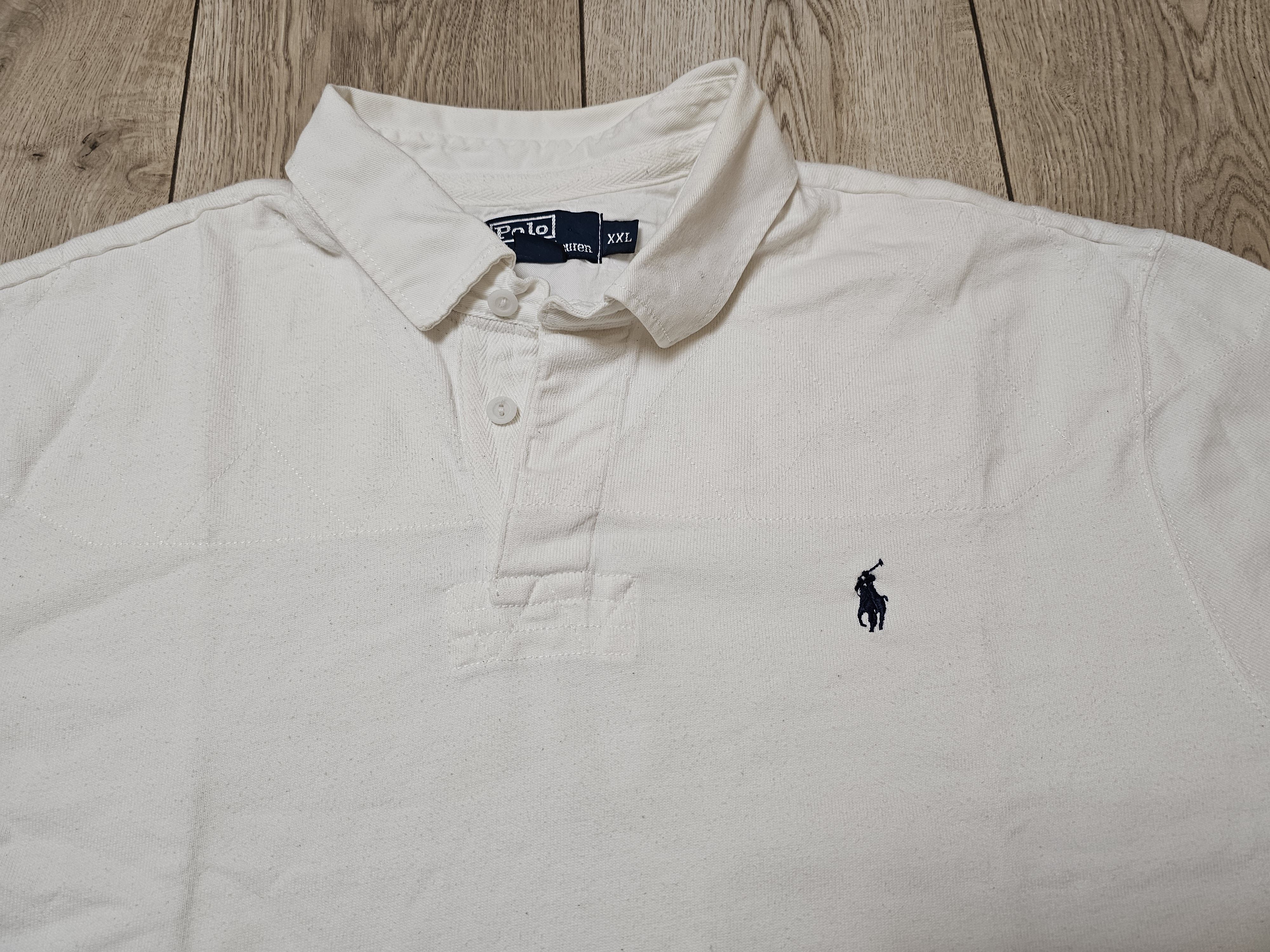 Polo Ralph Lauren × Rugby Ralph Lauren × Vintage POLO RALPH LAUREN VINTAGE RUGBY SHIRT 90s LONG SLEEVE WHITE Size US XXL / EU 58 / 5 - 3 Thumbnail