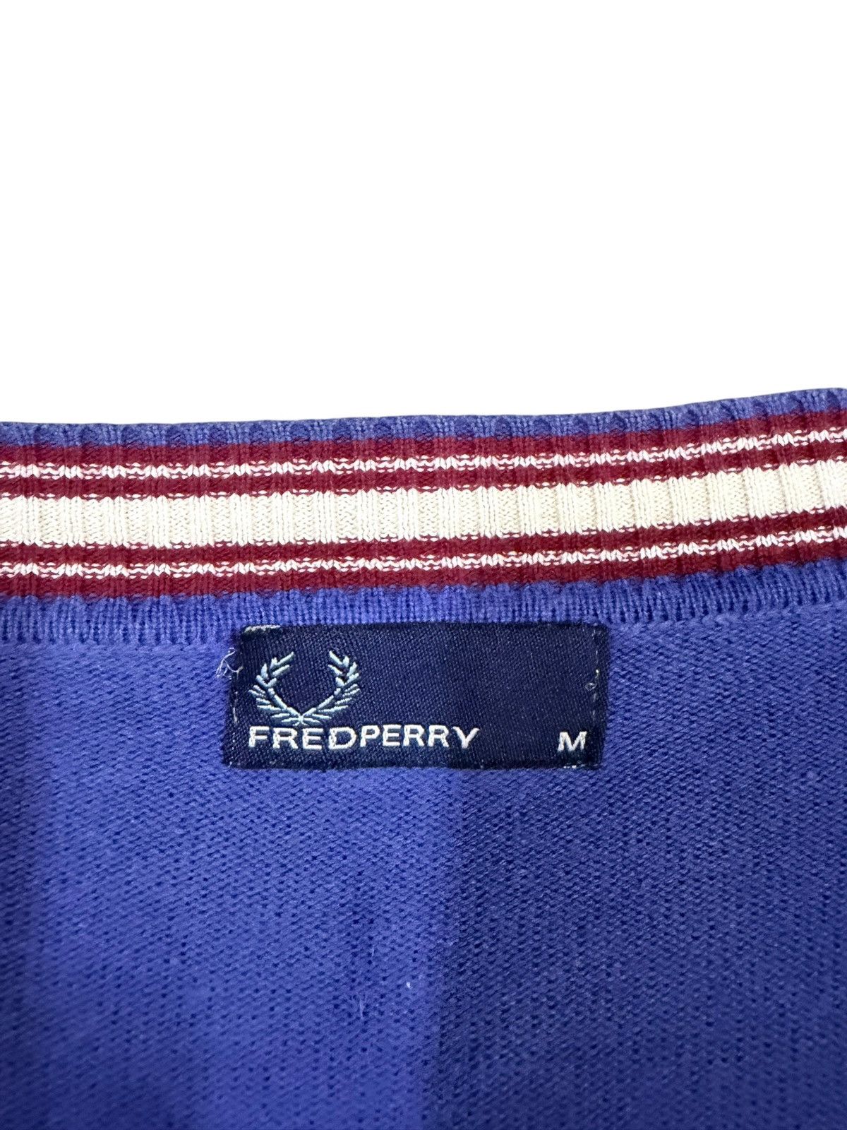Fred Perry Vtg🔥Fred Perry Tipped Knitted Cardigan Jacket Size US M / EU 48-50 / 2 - 8 Thumbnail