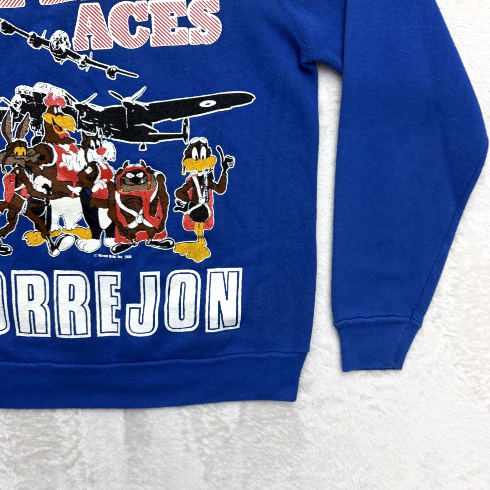Vintage VINTAGE Artex Flying Aces Torrejon Looney Tunes Sweatshirt Mens M Blue 1988 Size US M / EU 48-50 / 2 - 4 Thumbnail