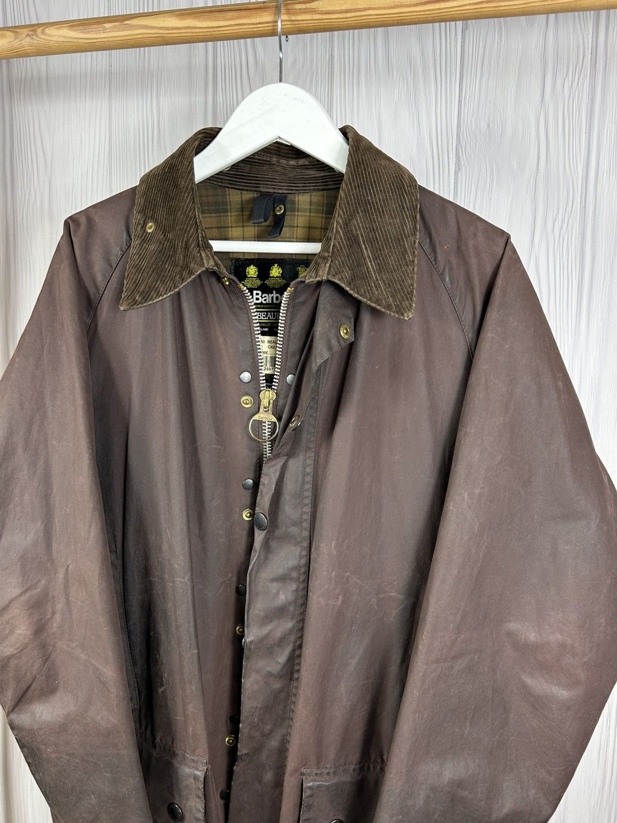 Barbour Vintage Barbour Beaufort A190 Waxed Jacket England Size C42 Size US L / EU 52-54 / 3 - 3 Thumbnail