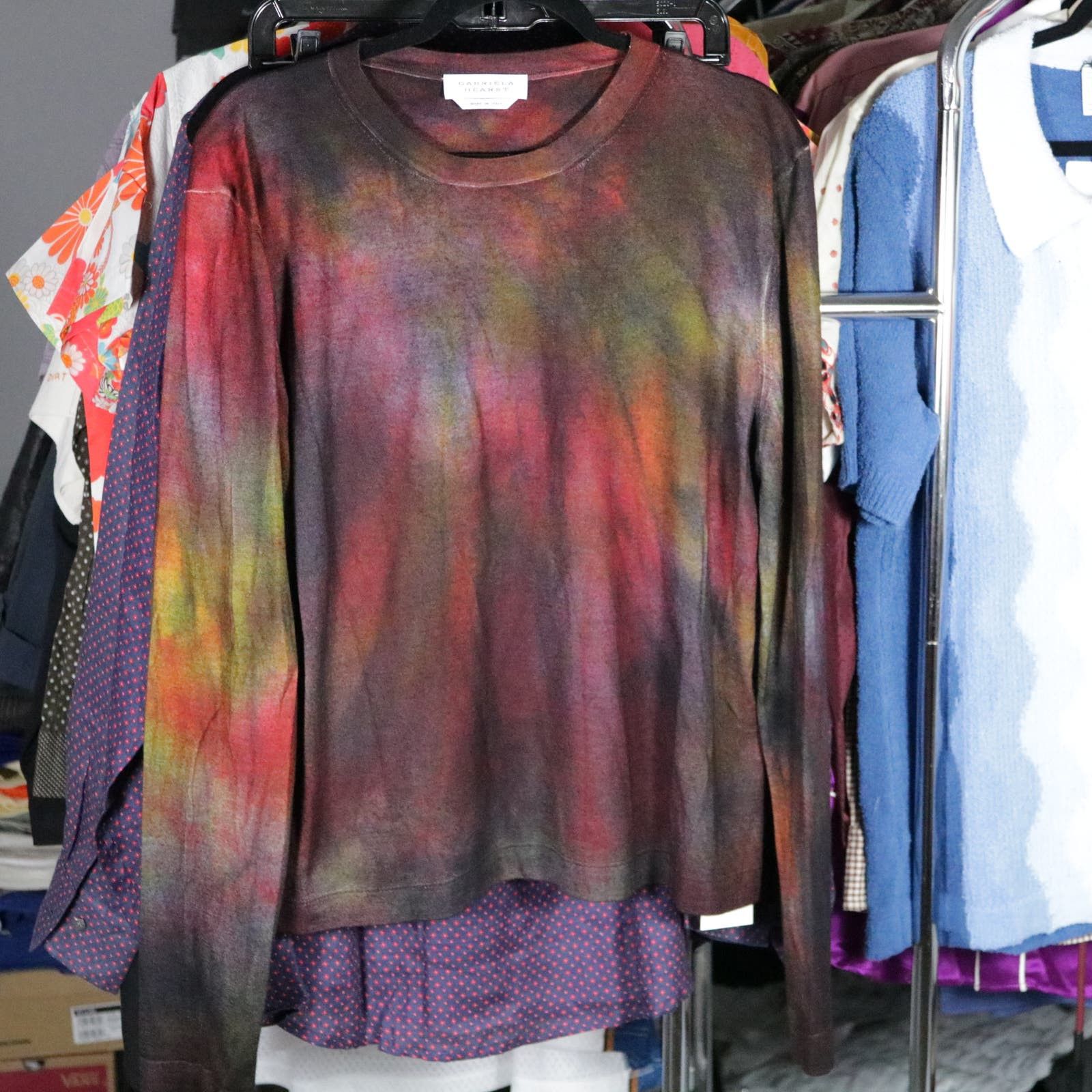 image of Gabriela Hearst Cashmere Silk Tie Dye Sweater Medium, Men's