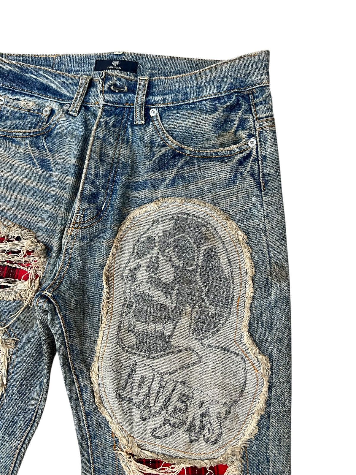 Super Lovers Vintage Super Lovers Japan Distress Dirty Mud Denim Jeans Size US 31 - 11 Thumbnail