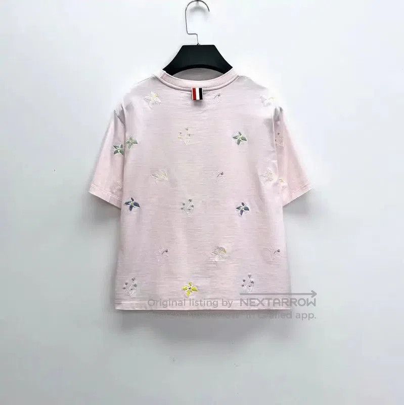 Thom Browne Thom Browne Pink Logo Short Sleeve T-Shirt . Size S / US 4 / IT 40 - 2 Thumbnail