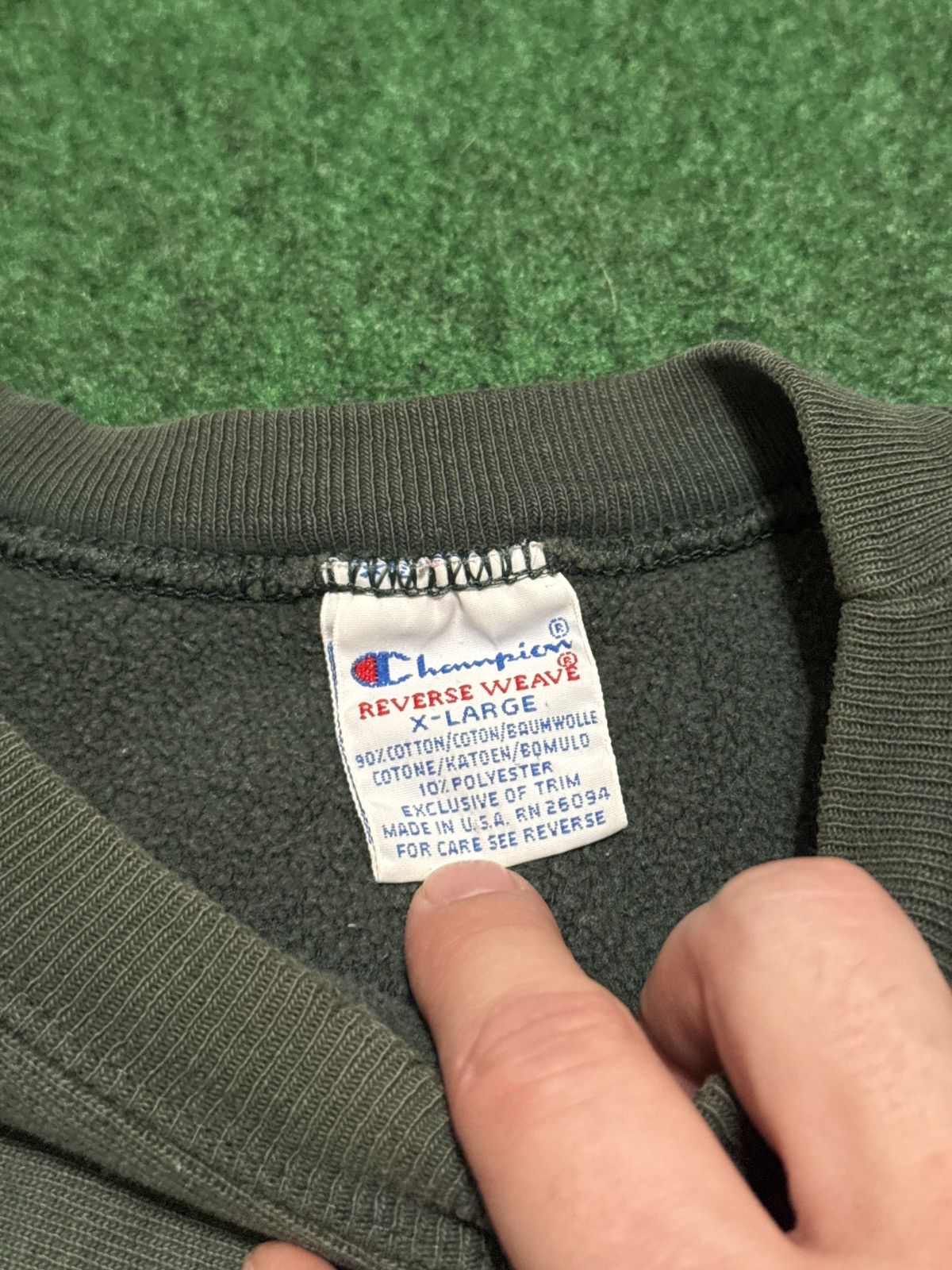 Champion Vintage 90s Champion Reverse Weave Dark Green XL Sweatshirt Size US XL / EU 56 / 4 - 3 Thumbnail