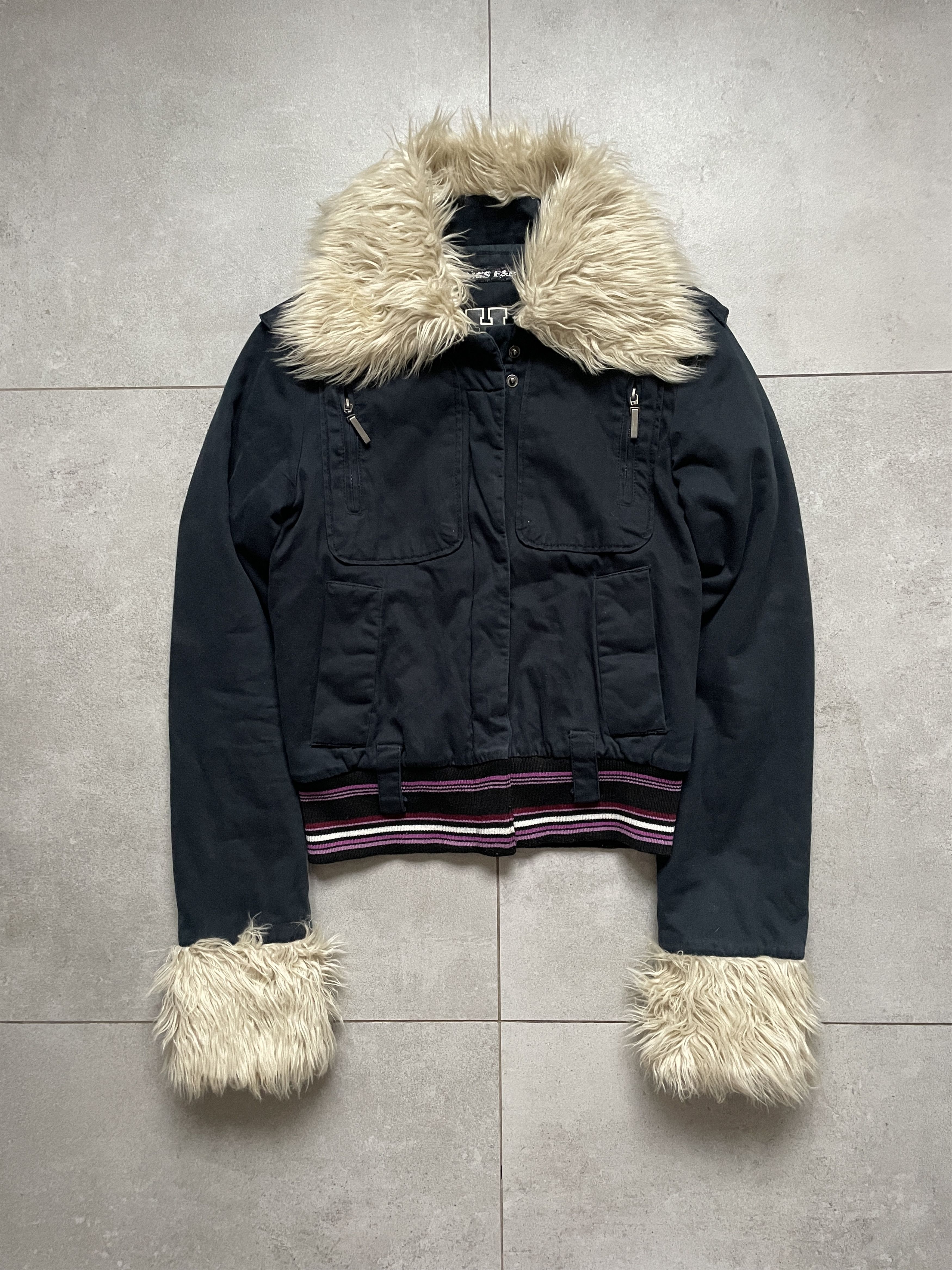Y2K HYSTERIC GLAMOUR TYPE SLIM GOOSE DOWN REAL FUR BOMBER