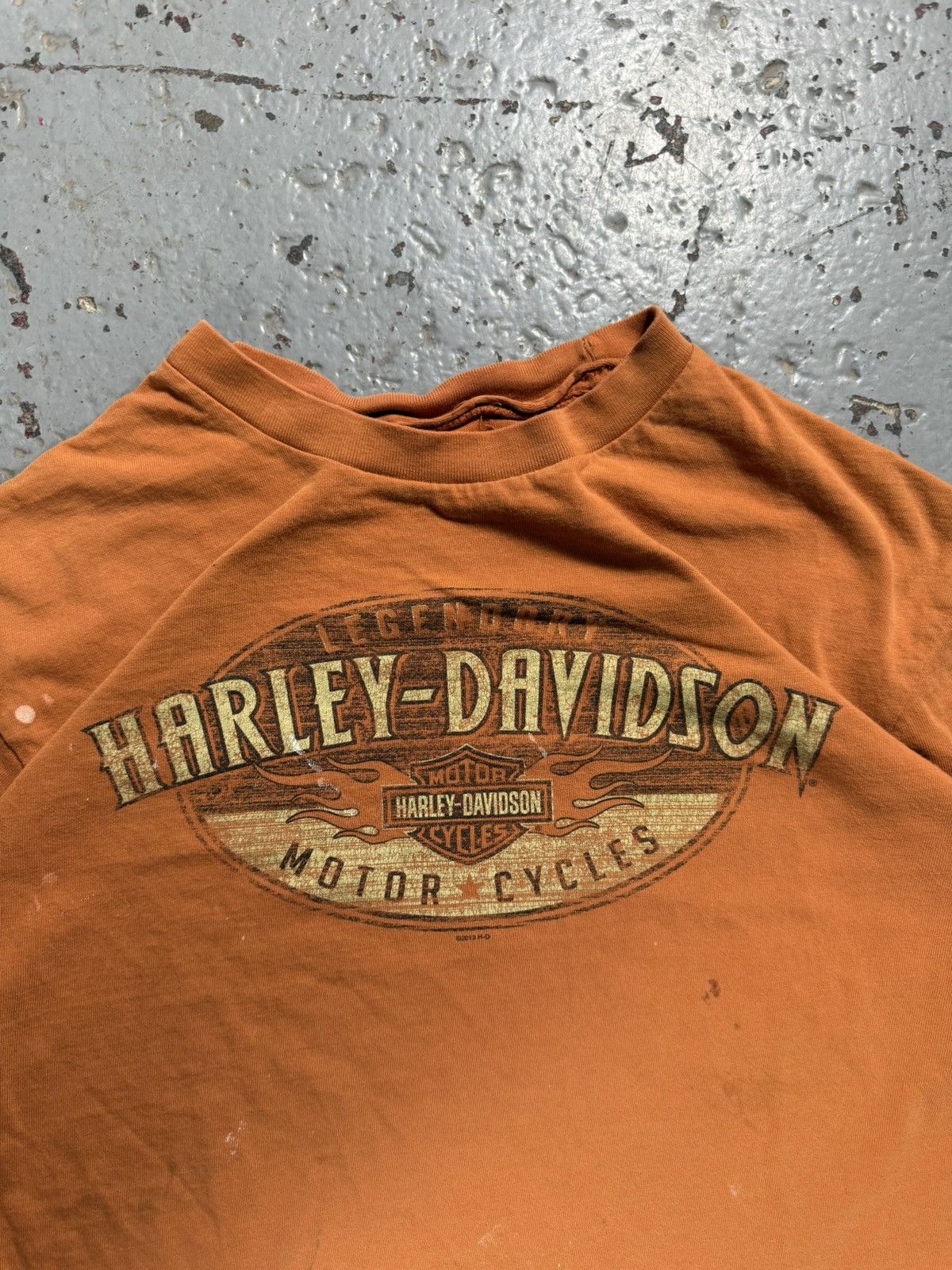 Harley Davidson Distressed Sun Faded Burnt Orange Harley Davidson Tee Size US M / EU 48-50 / 2 - 2 Thumbnail