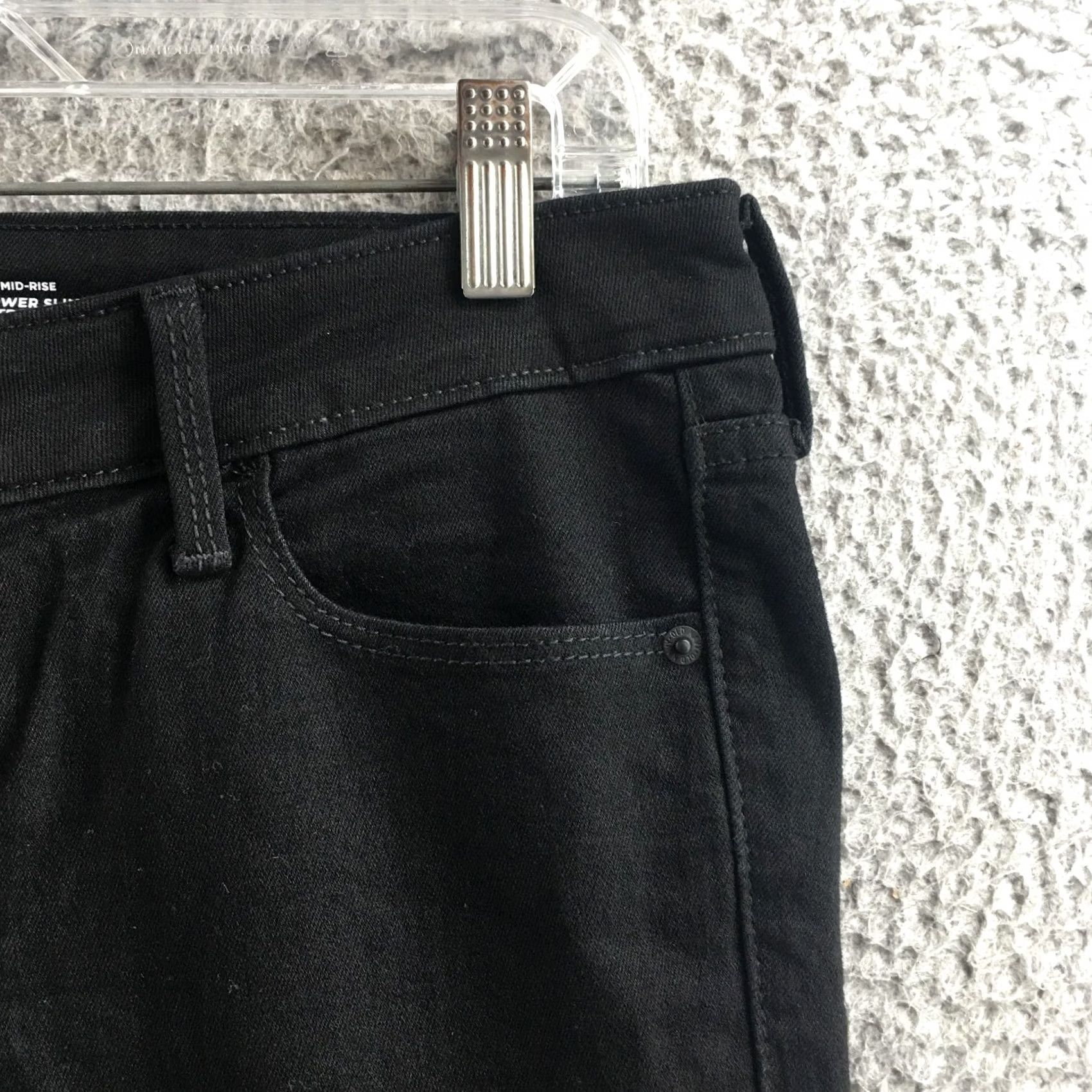 Old Navy Old Navy Jeans Womens 6 Petite Slim Straight Black Mid Rise Zip Fly Casual Denim Pants Size 24" / US 00 / IT 34 - 4 Thumbnail