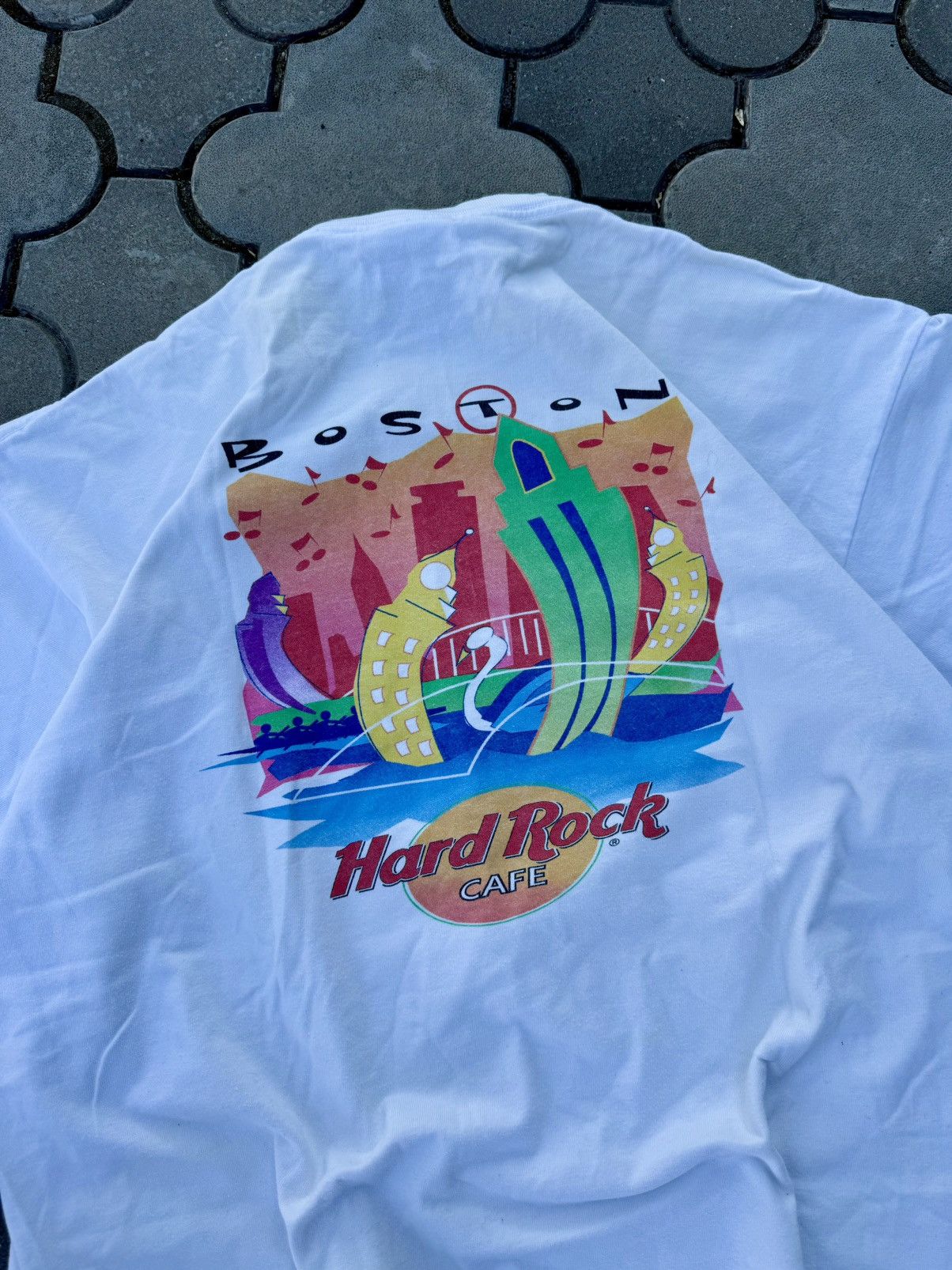 Hard Rock Cafe × Vintage Vintage 90s Boston Hard Rock Cafe Tee Shirt USA Size US XL / EU 56 / 4 - 2 Thumbnail