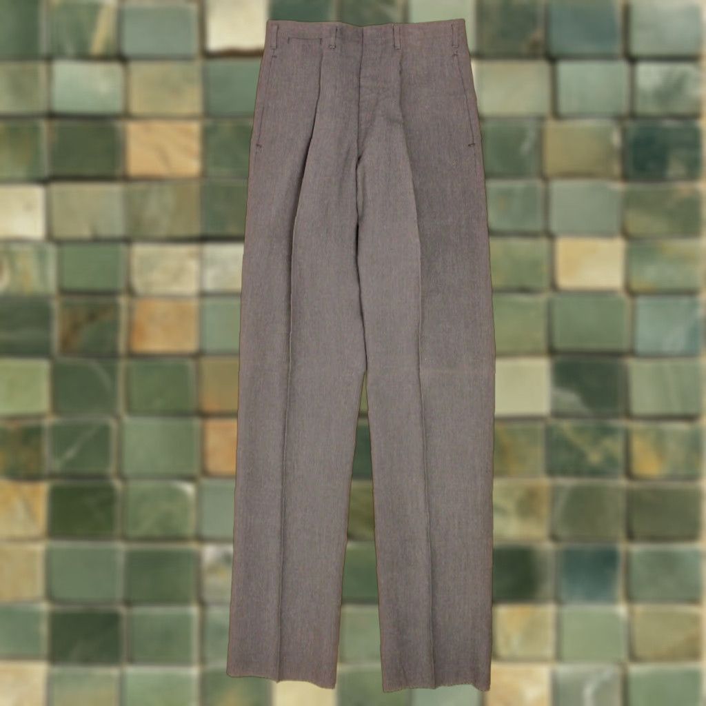VINTAGE Men’s VTG 1950s 1960s NOS Grey Tapered Drop Loop Pants 29x37 50s 60s Trousers