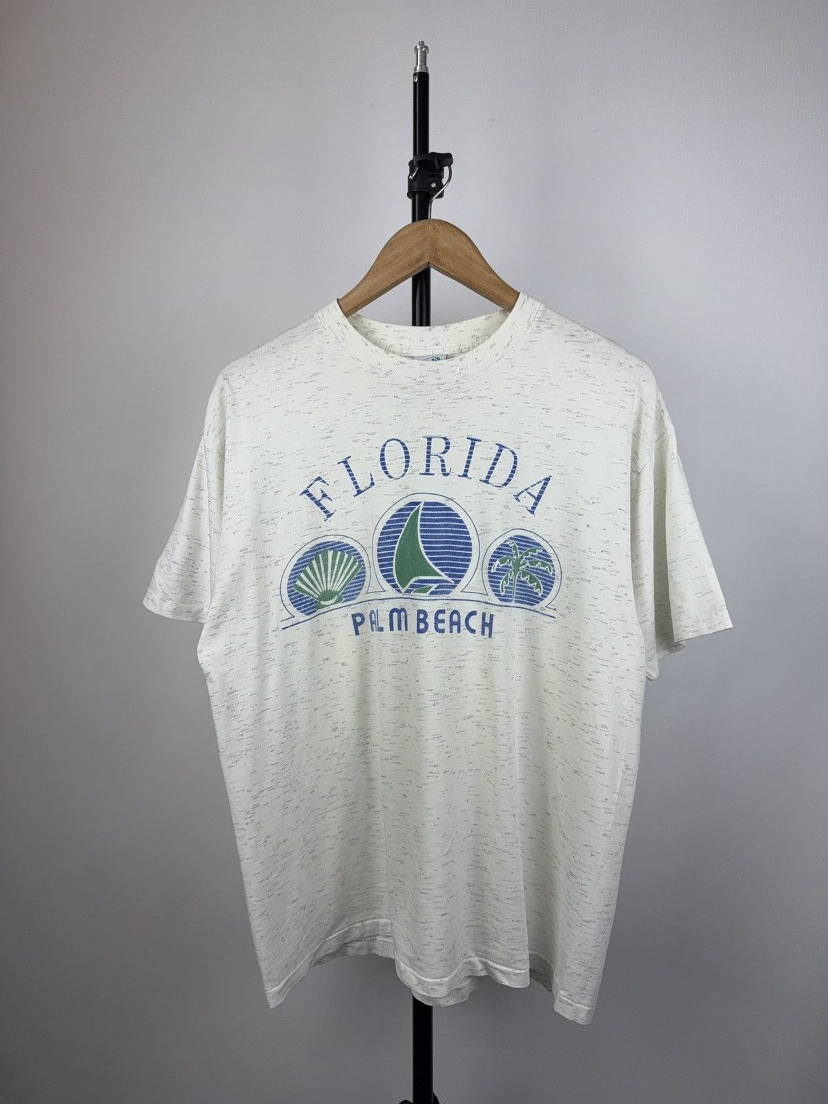 Vintage Vintage 90s Palm Beach Florida logo Made in USA T Shirt Size US L / EU 52-54 / 3 - 1 Thumbnail
