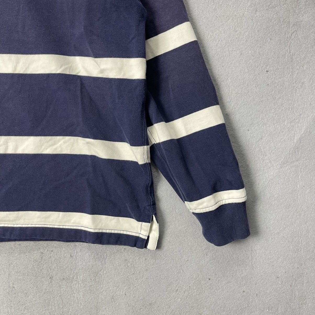 Polo Ralph Lauren Polo Ralph Lauren Navy White Stripe Rugby Shirt Logo Size US L / EU 52-54 / 3 - 4 Thumbnail