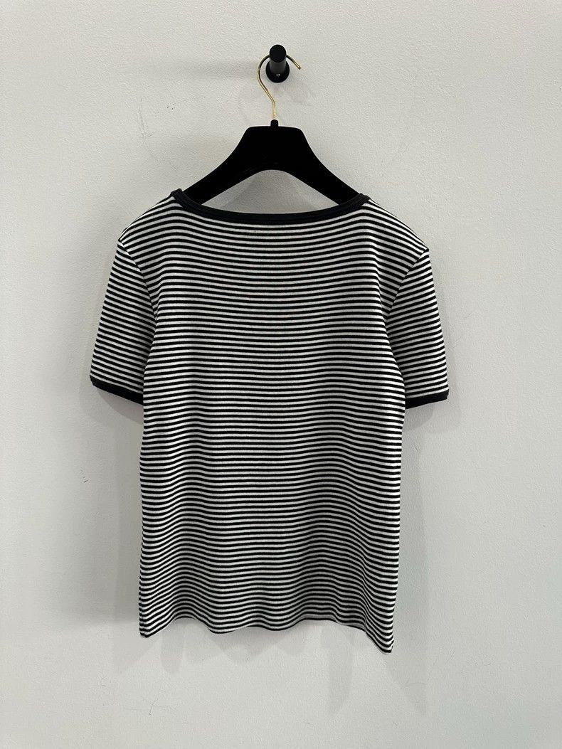Celine Celine Black and White Striped Anchor Tee Size US XS / EU 42 / 0 - 2 Thumbnail