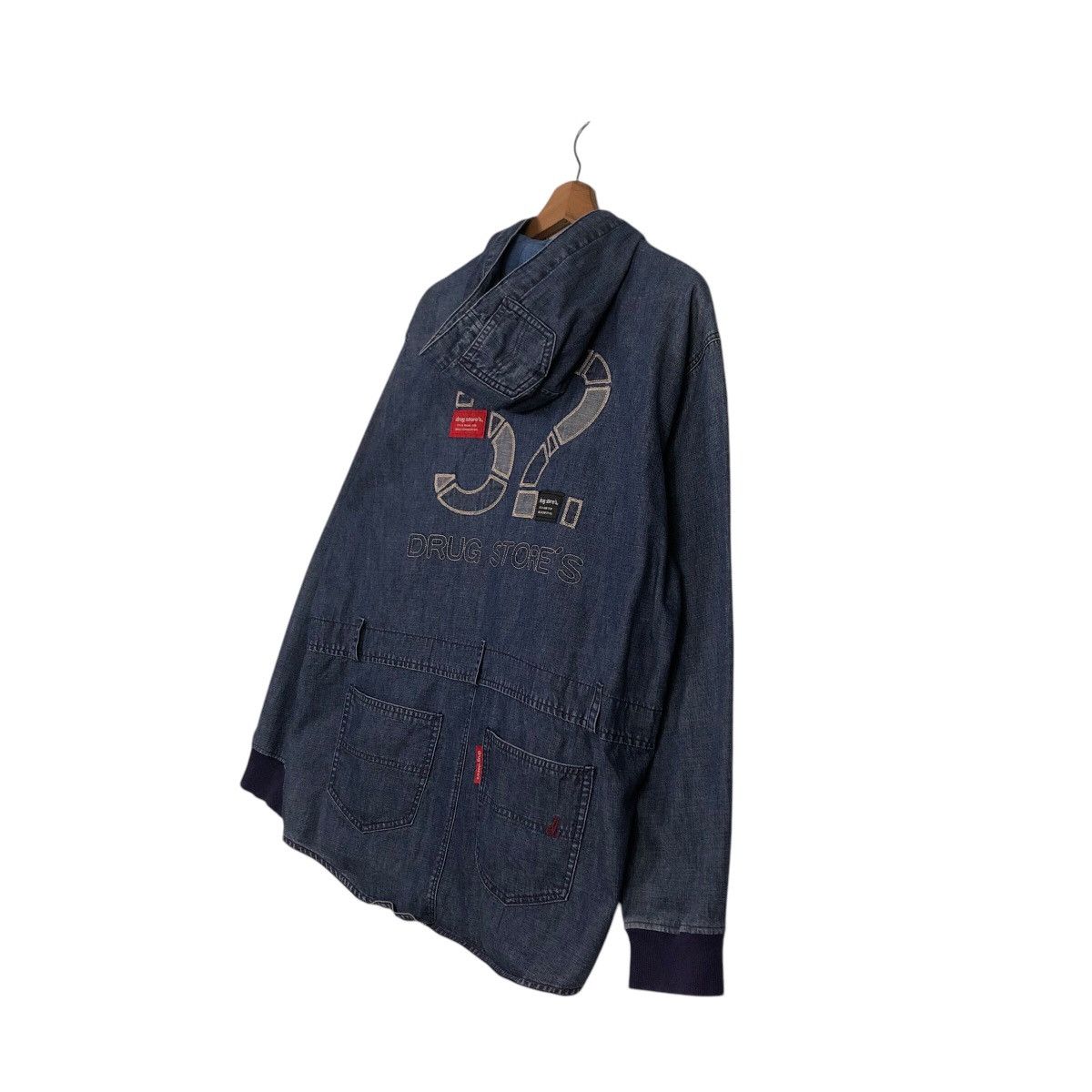 Japanese Brand 📌Vintage Biker Denim Jacket Drug Store's Big Logo Design Size US M / EU 48-50 / 2 - 12 Thumbnail