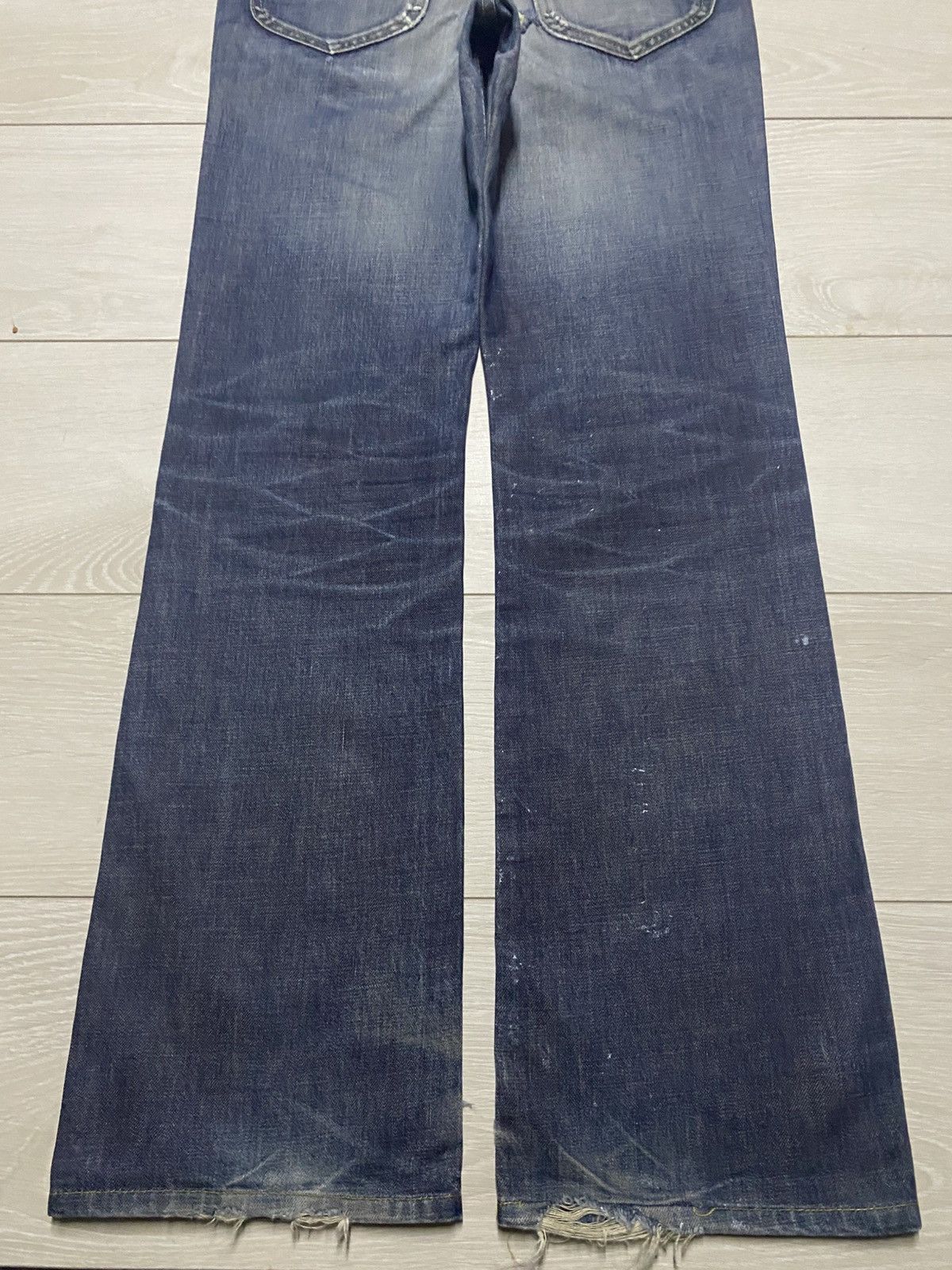 Number (N)ine Vintage Lee Riders Splatter Effect Paint Flare Repair Jeans Size US 29 - 6 Thumbnail