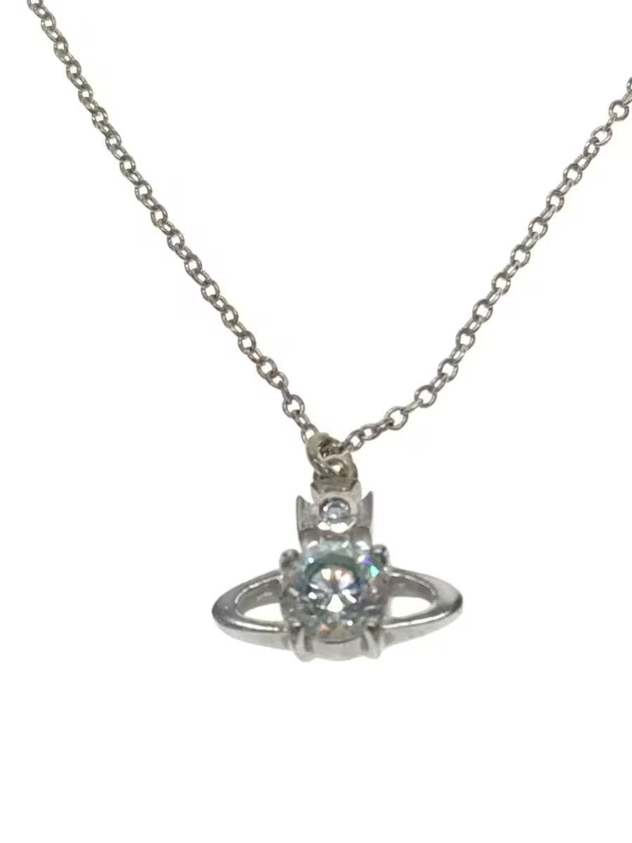 Pre-owned Vivienne Westwood Gem Stone Orb Necklace In Silver