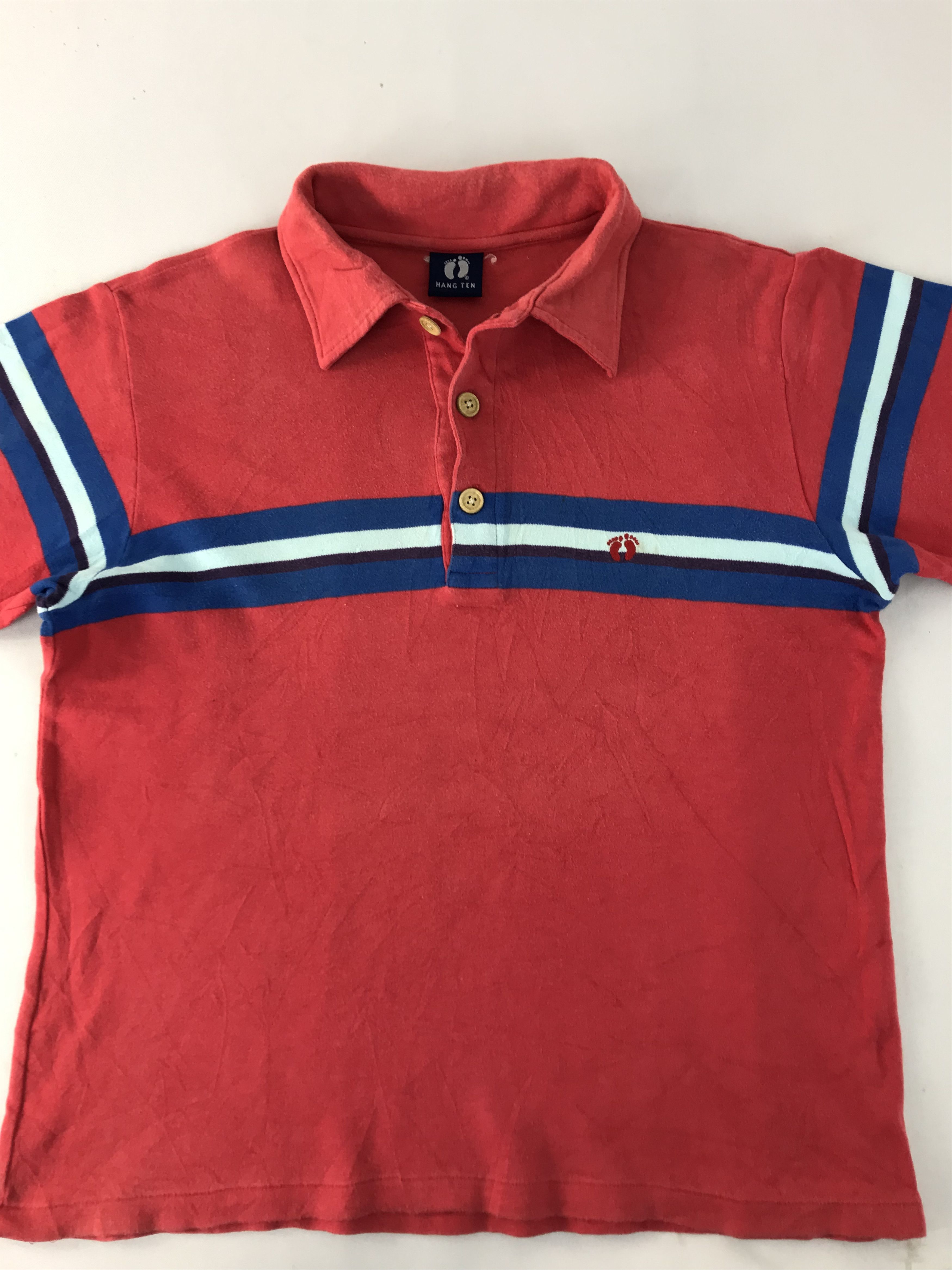 Hang Ten Hang Ten Colour Block Chest Striped Polo Tee Size US L / EU 52-54 / 3 - 3 Thumbnail