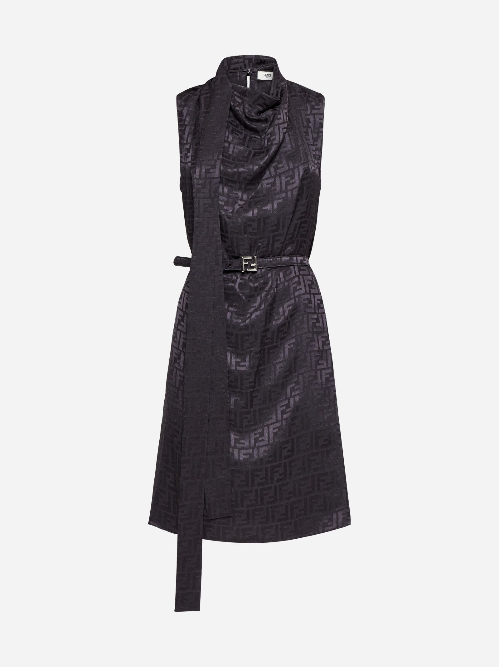 Fendi o1s1wg110825 Dress in Dark Purple Size L / US 10 / IT 46 - 1 Thumbnail