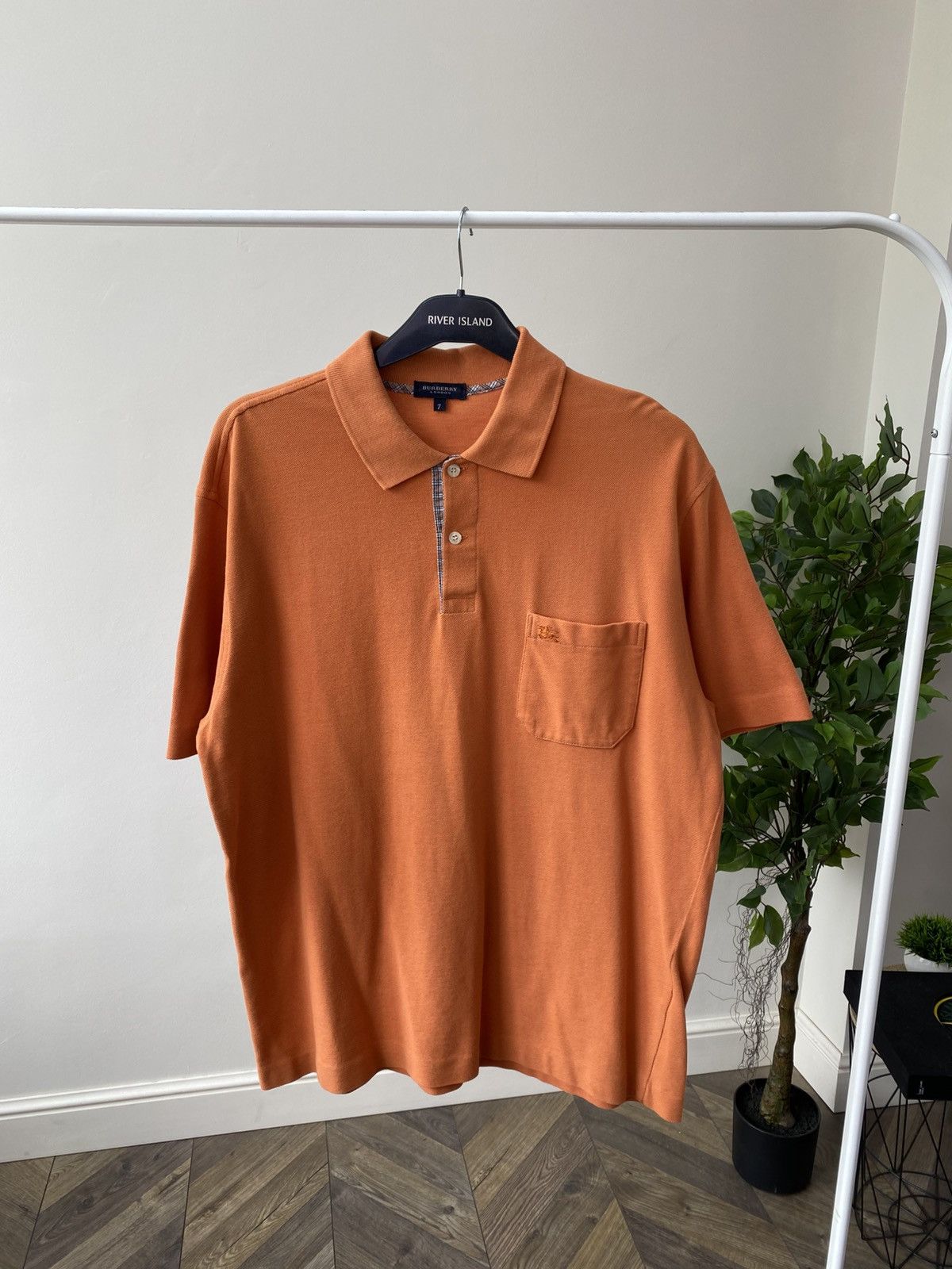 Burberry × Vintage Vintage Burberry Orange Denim polo t-shirt Size US L / EU 52-54 / 3 - 3 Thumbnail
