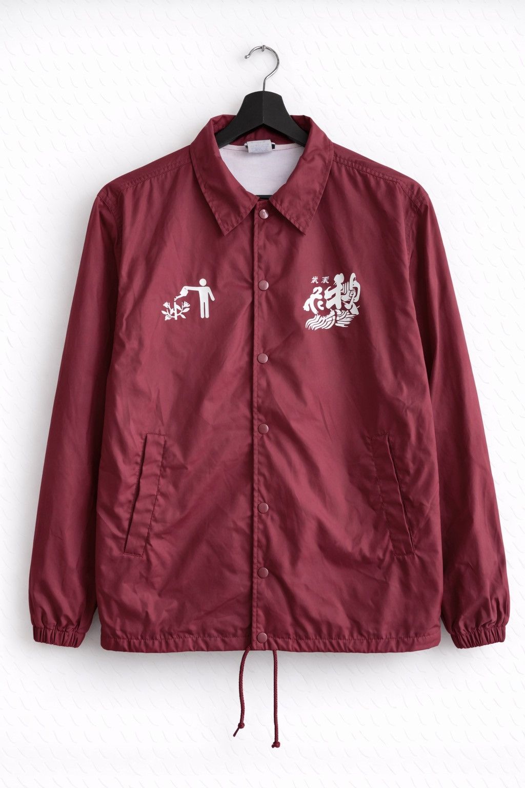 Japanese Brand Vintage Hosokawa Maroon Coach Jacket – Graphic Back Print Size US M / EU 48-50 / 2 - 1 Thumbnail