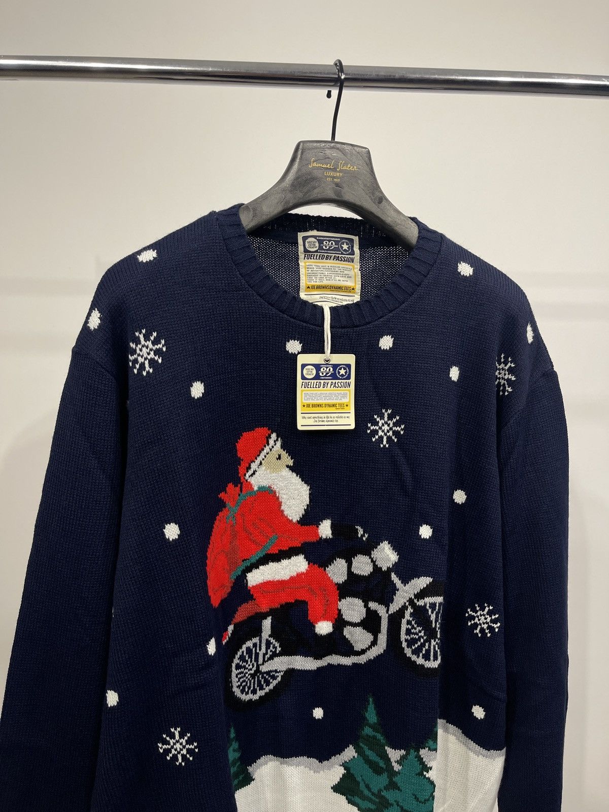Joe Browns Joe Browns Christmas Jumper Mens Blue Knit Sweater XXL Size US XXL / EU 58 / 5 - 4 Thumbnail