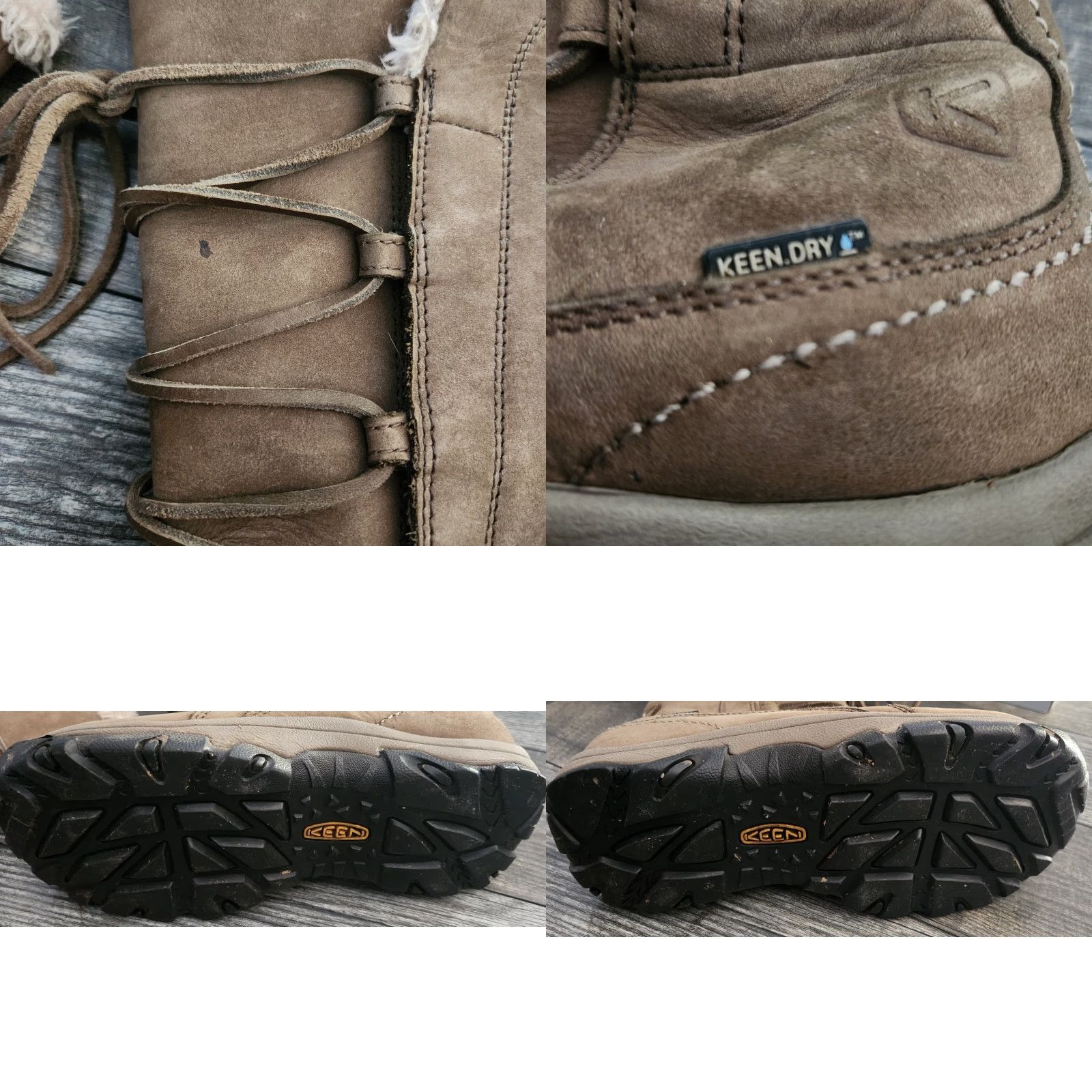 KEEN VINTAGE KEEN Womens 6.5 Waterproof Brown Leather Lace Up Boots Snow Warm Dry Keen Size US 7 / IT 37 - 8 Thumbnail