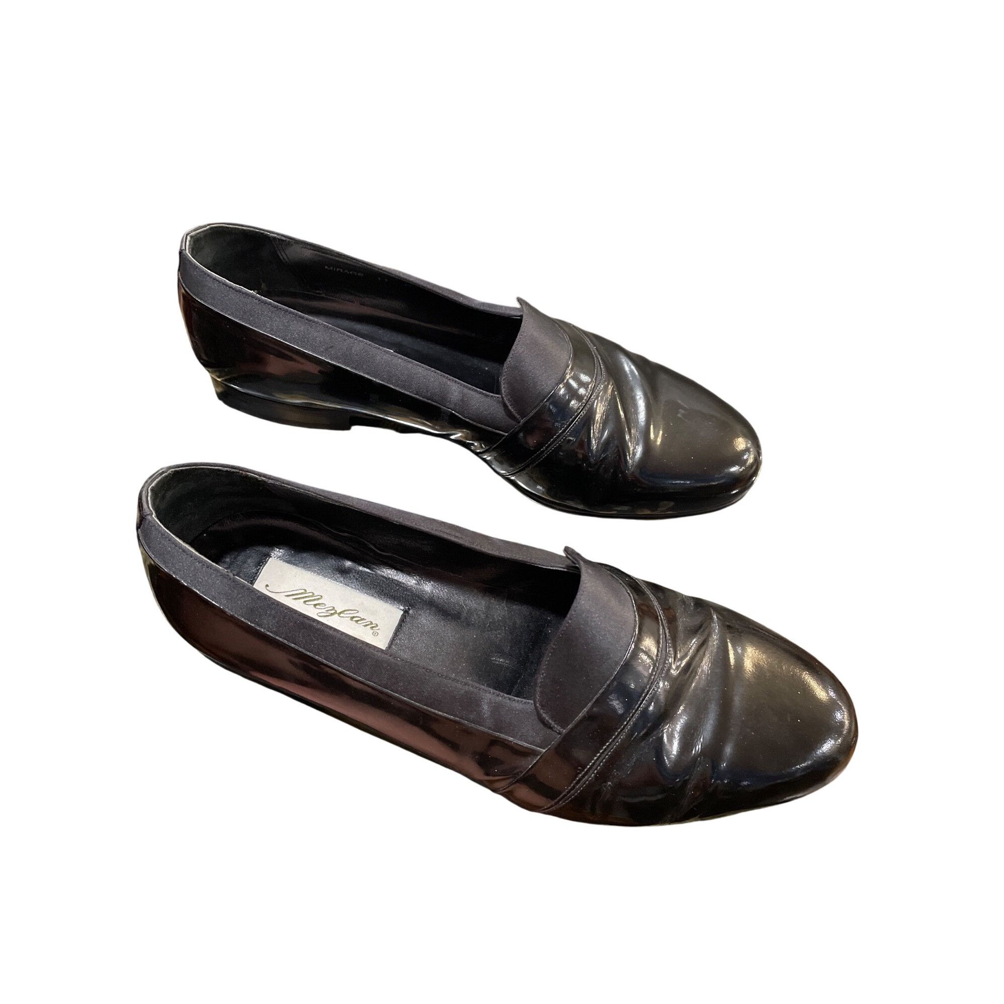 Mezlan Mezlam Mirage mens handmade black patent leather slip on loa Size US 11 / EU 44 - 3 Thumbnail