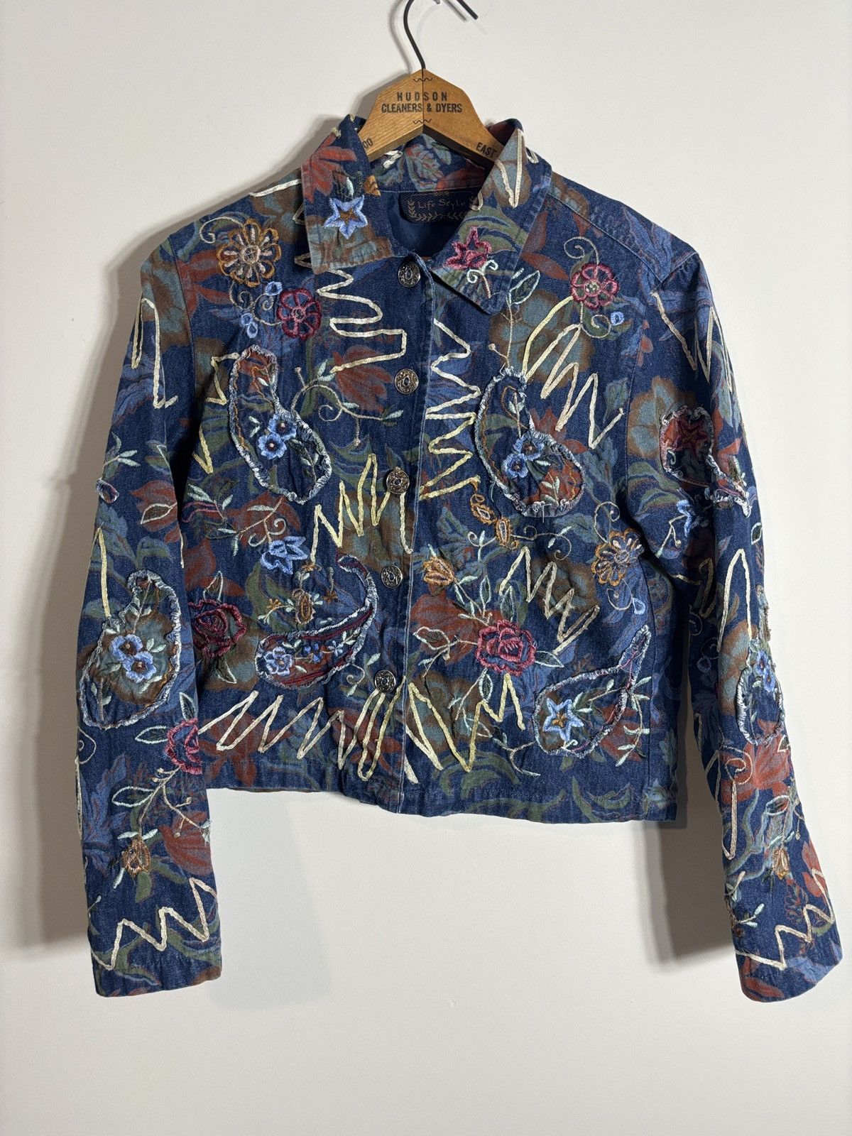 Vintage Vintage Lifestyles Geometric Pattern Jacket AOP Boho Small Size S / US 4 / IT 40 - 1 Thumbnail