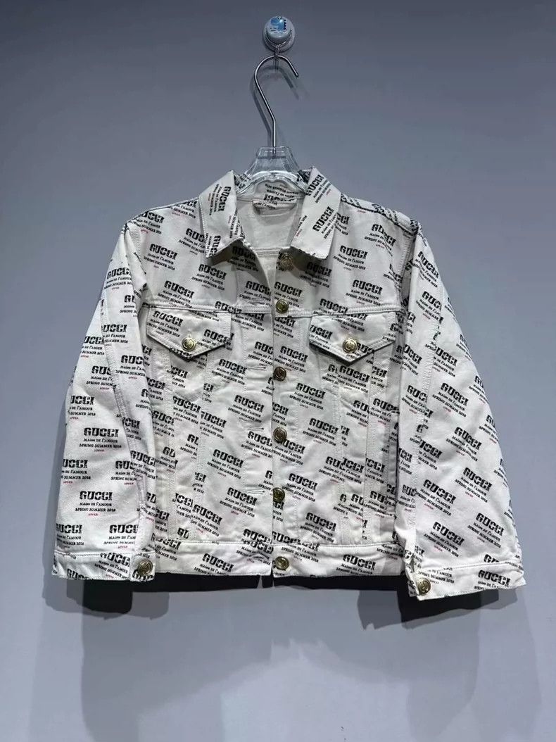 Gucci Gucci Full-printed logo denim jacket 2505-Nextarrow Size US XXS / EU 40 - 1 Thumbnail