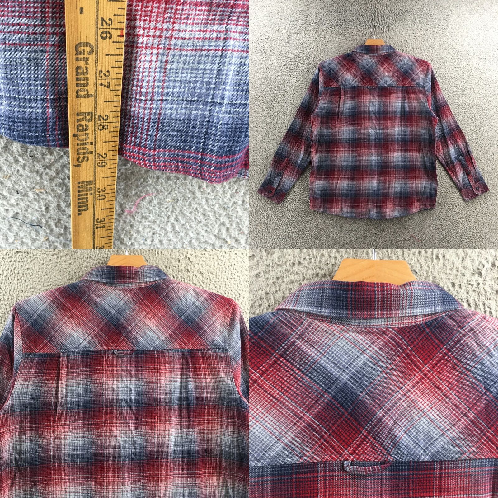 Hurley Hurley Button Up Casual Shirt Mens Large Red Plaid Cotton Long Sleeve Collared Size US L / EU 52-54 / 3 - 8 Thumbnail