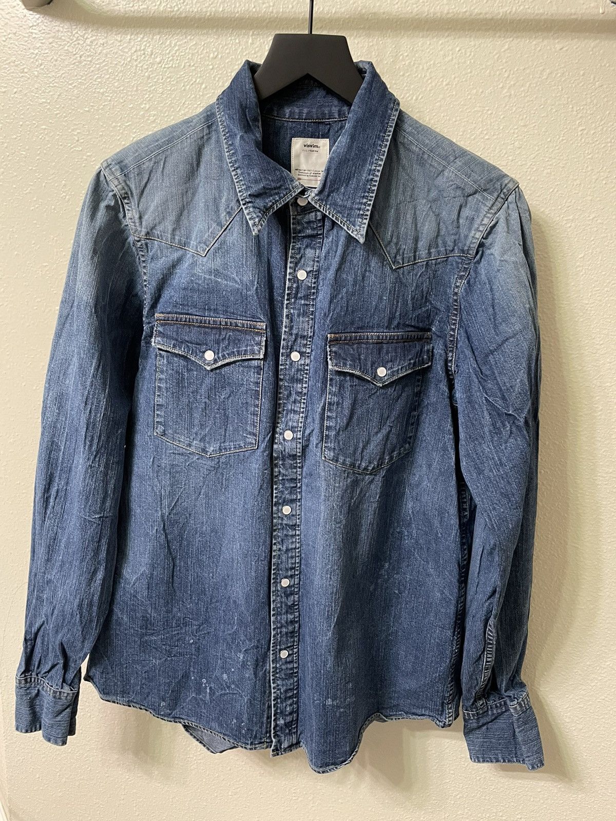 image of Visvim Dry Shirt in Blue, Men's (Size Medium)